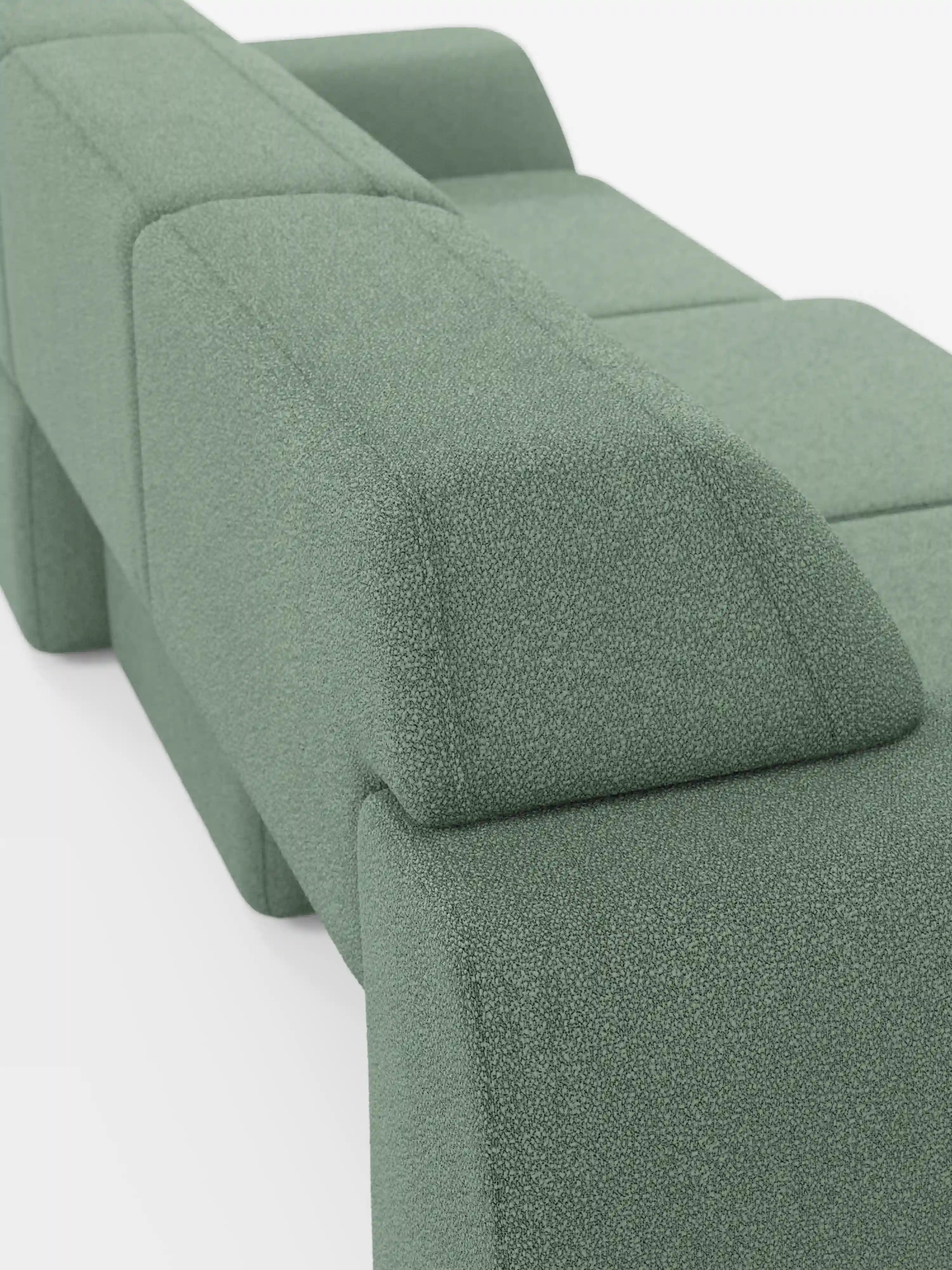 Orbit Sofa mit 3 verschiebbaren und ausziehbaren Sitzen aus schmutzabweisendem Stoff in Baumwolloptik T33