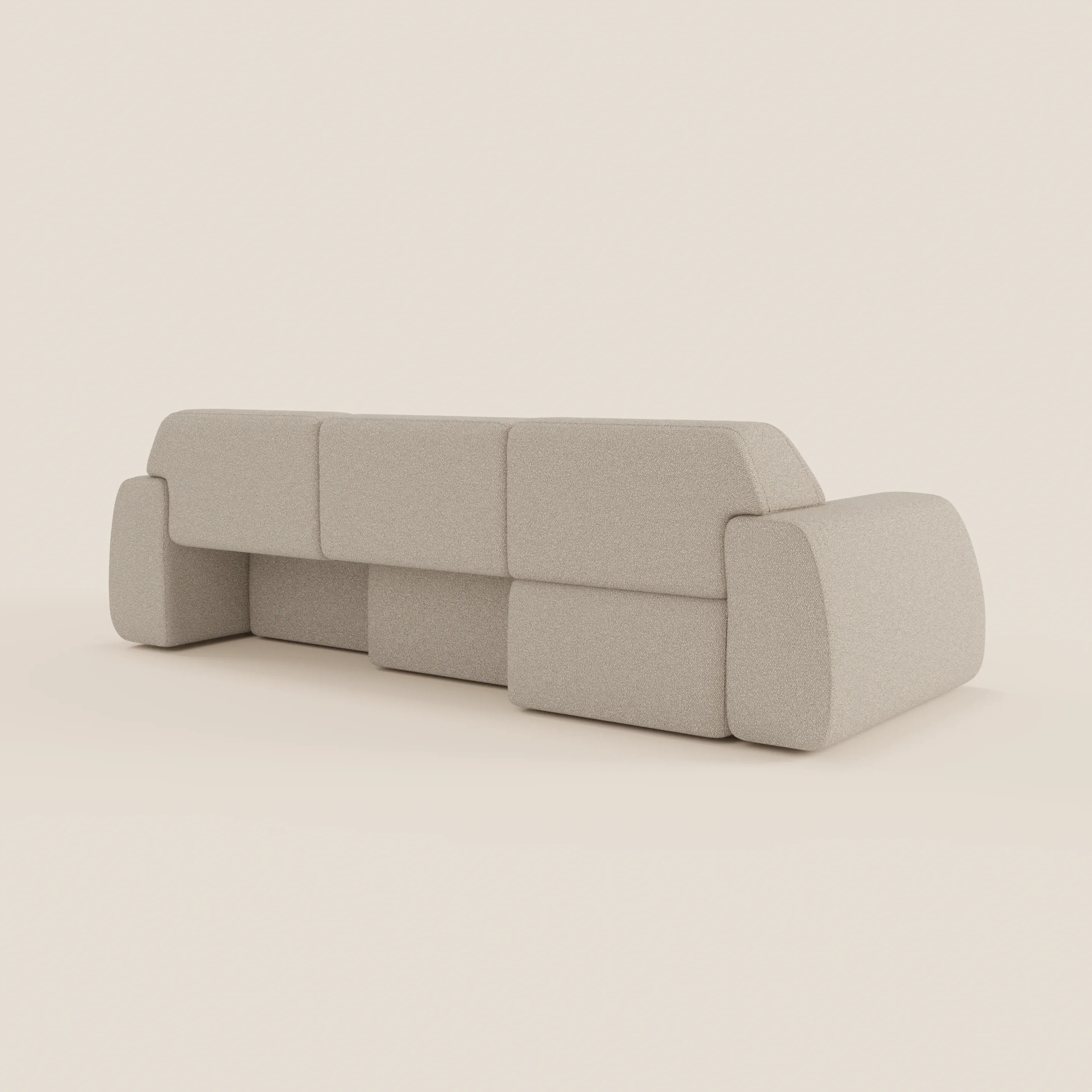 Orbit divano con 3 sedute scorrevoli e allungabili in tessuto effetto cotone smacchiabile T33 - divani.store