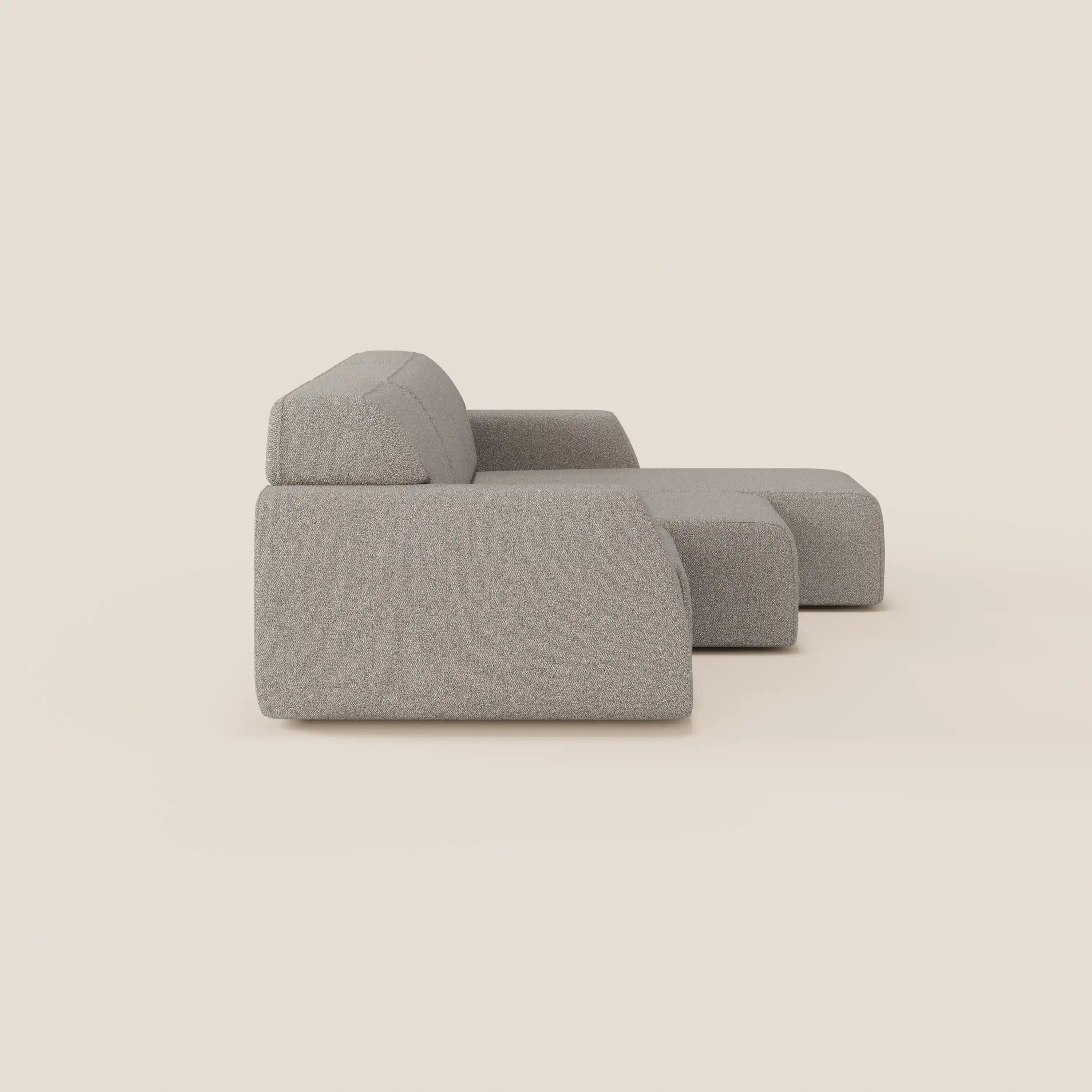 Orbit Divano angolare con penisola reversibile e tutte le sedute allungabili in tessuto smacchiabile effetto cotone T33 - divani.store