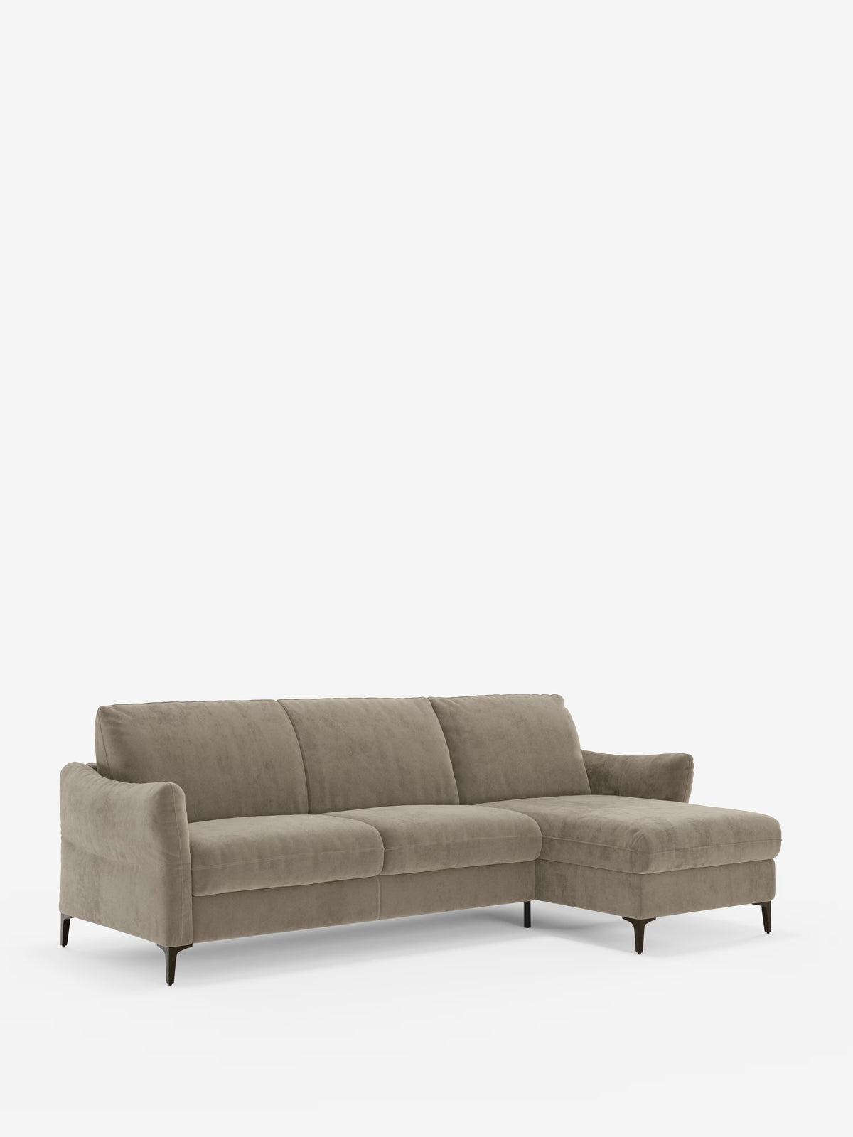 Dalia divano letto con penisola contenitore e materasso alto 18 cm - piedini alti e tessuto smacchiabile T30