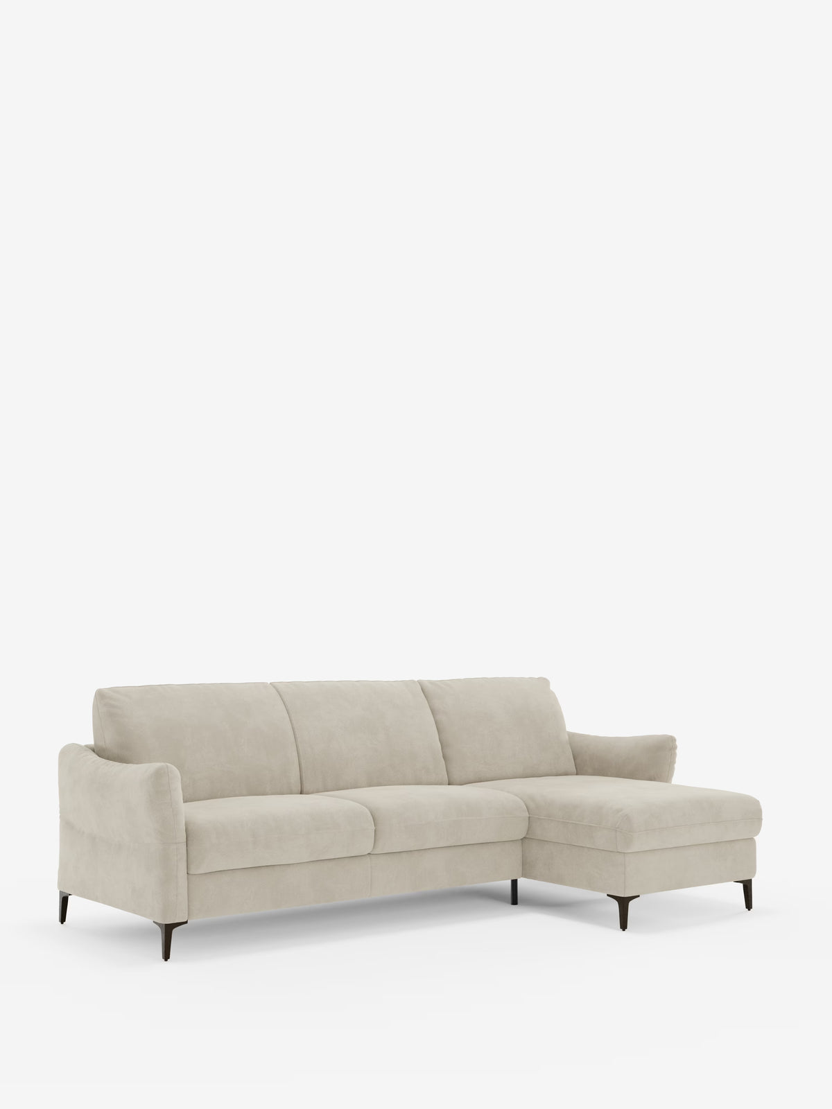 Dalia divano letto con penisola contenitore e materasso alto 18 cm - piedini alti e tessuto smacchiabile T30