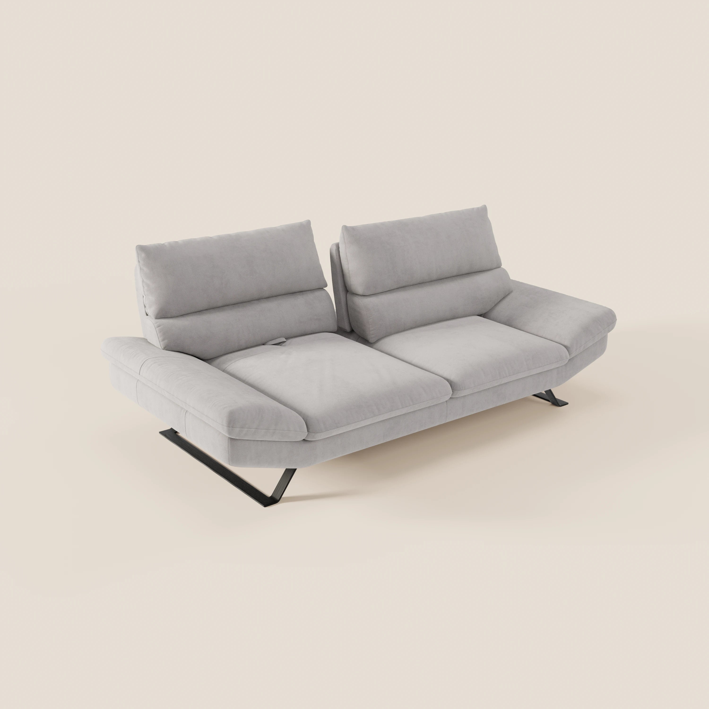 Eclipse Divano dal design moderno 2 e 3 posti con schienali traslanti - piedini alti in elegante microfibra smacchiabile T11 - divani.store