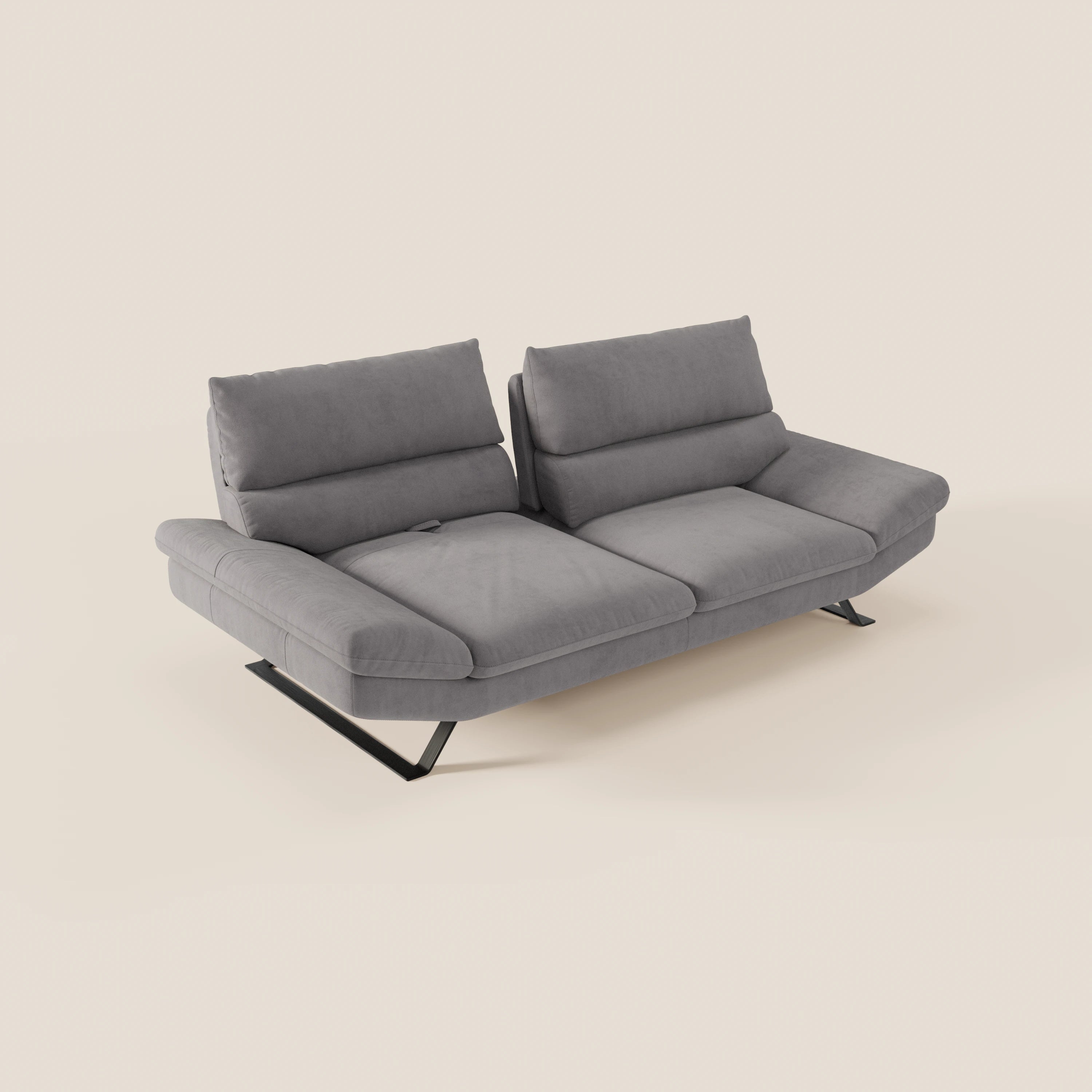 Eclipse Divano dal design moderno 2 e 3 posti con schienali traslanti - piedini alti in elegante microfibra smacchiabile T11 - divani.store