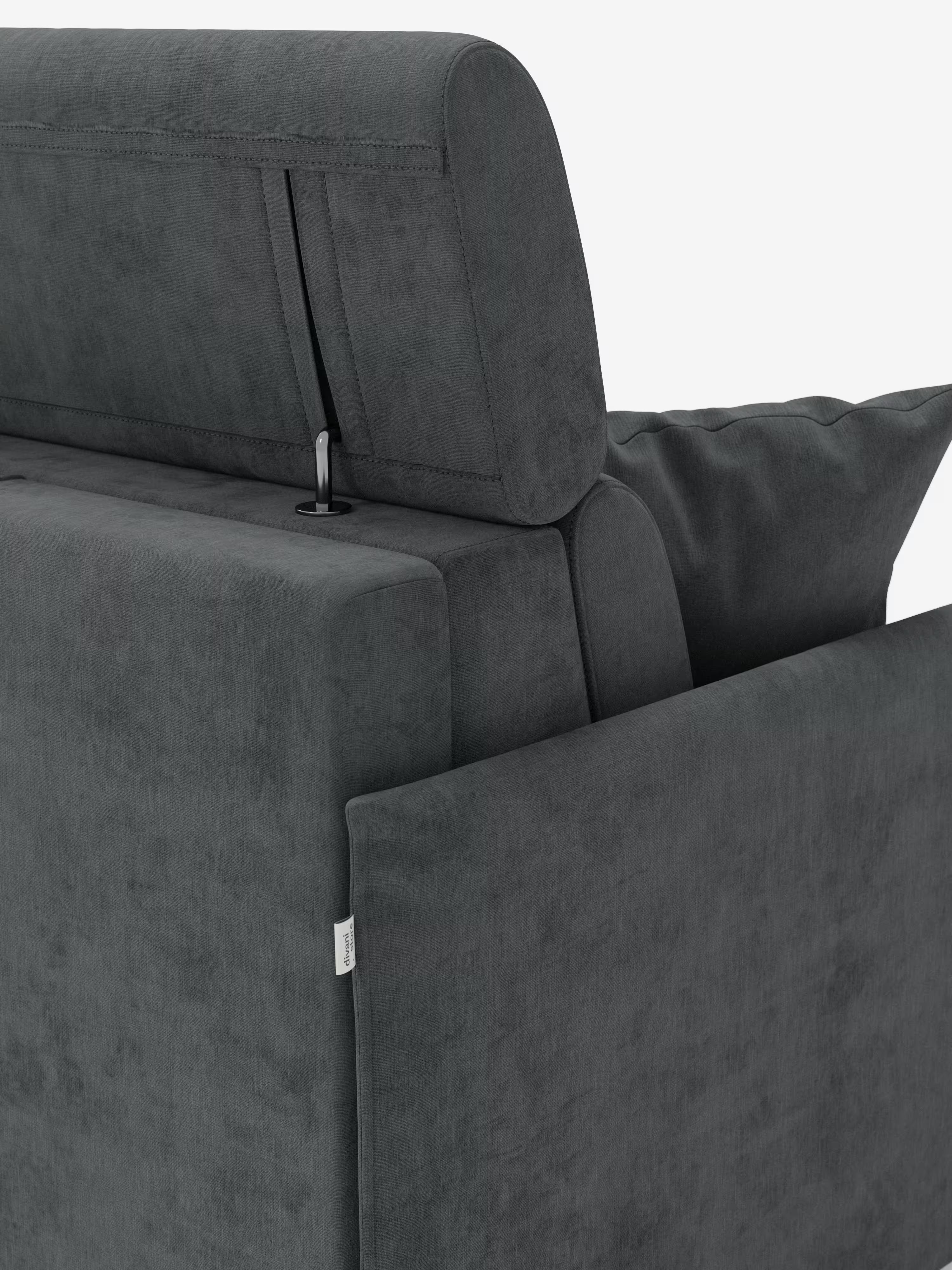 Miryam sofá cama esquinero compacto - reposacabezas reclinables y chaise longue con almacenaje en tejido antimanchas T31