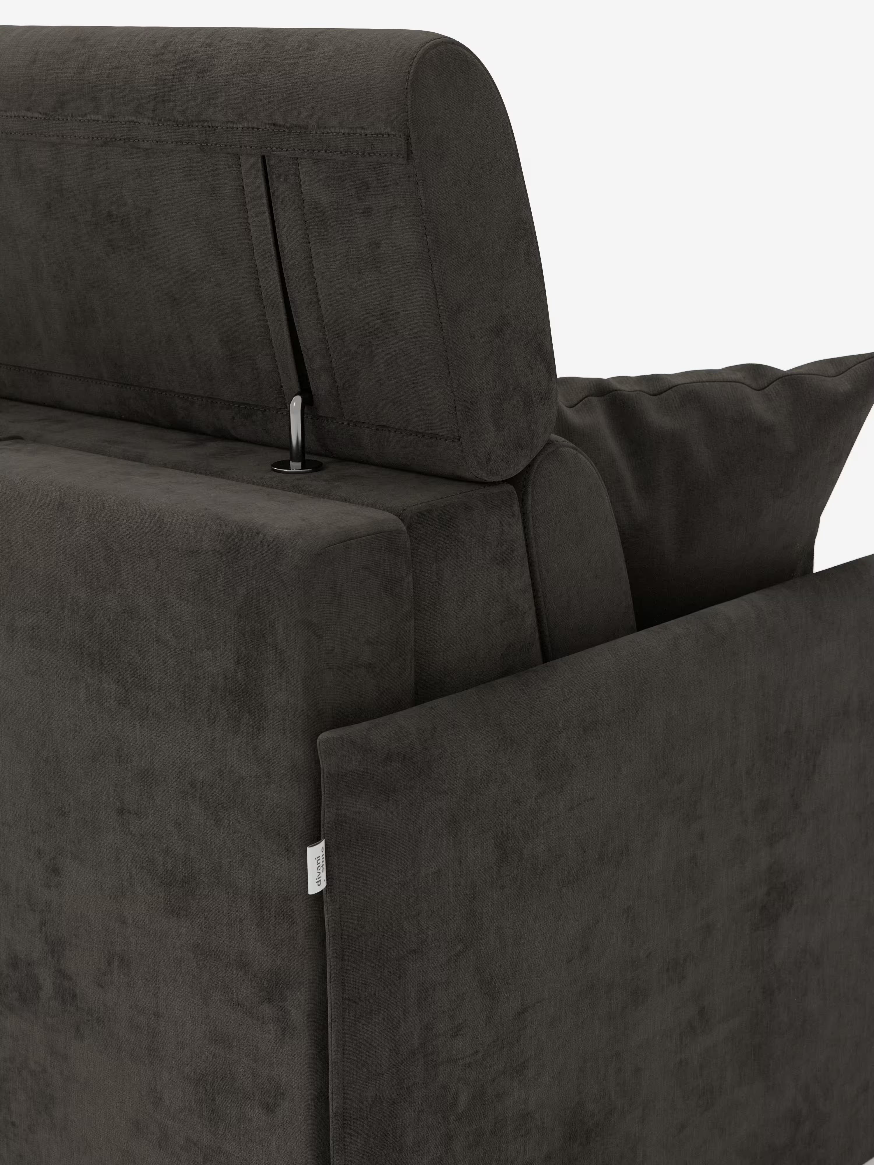 Miryam sofá cama esquinero compacto - reposacabezas reclinables y chaise longue con almacenaje en tejido antimanchas T31