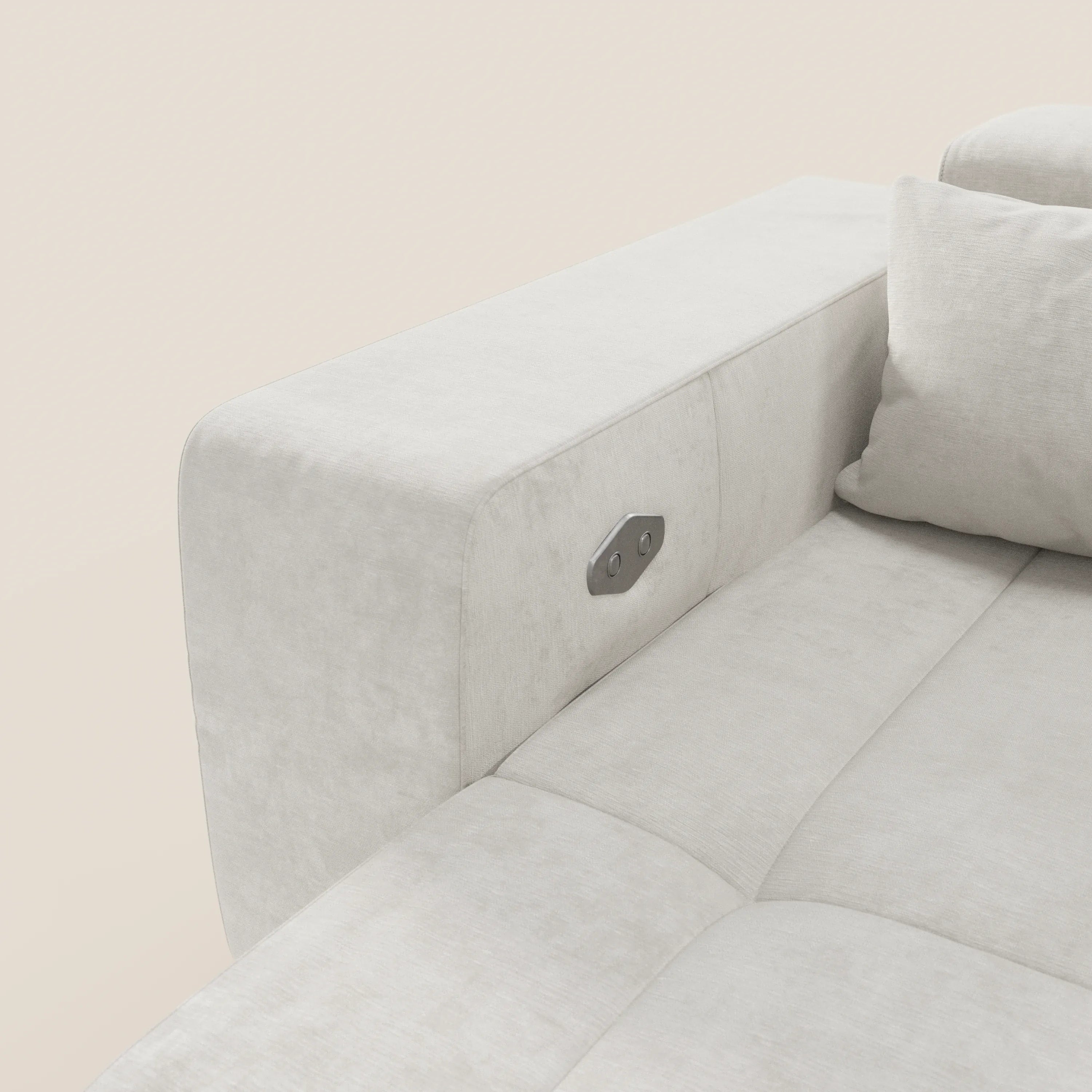 Monarch Divano con Relax Elettrico per allungamento sedute e Poggiatesta Reclinabile in tessuto morbido smacchiabile T31 - divani.store