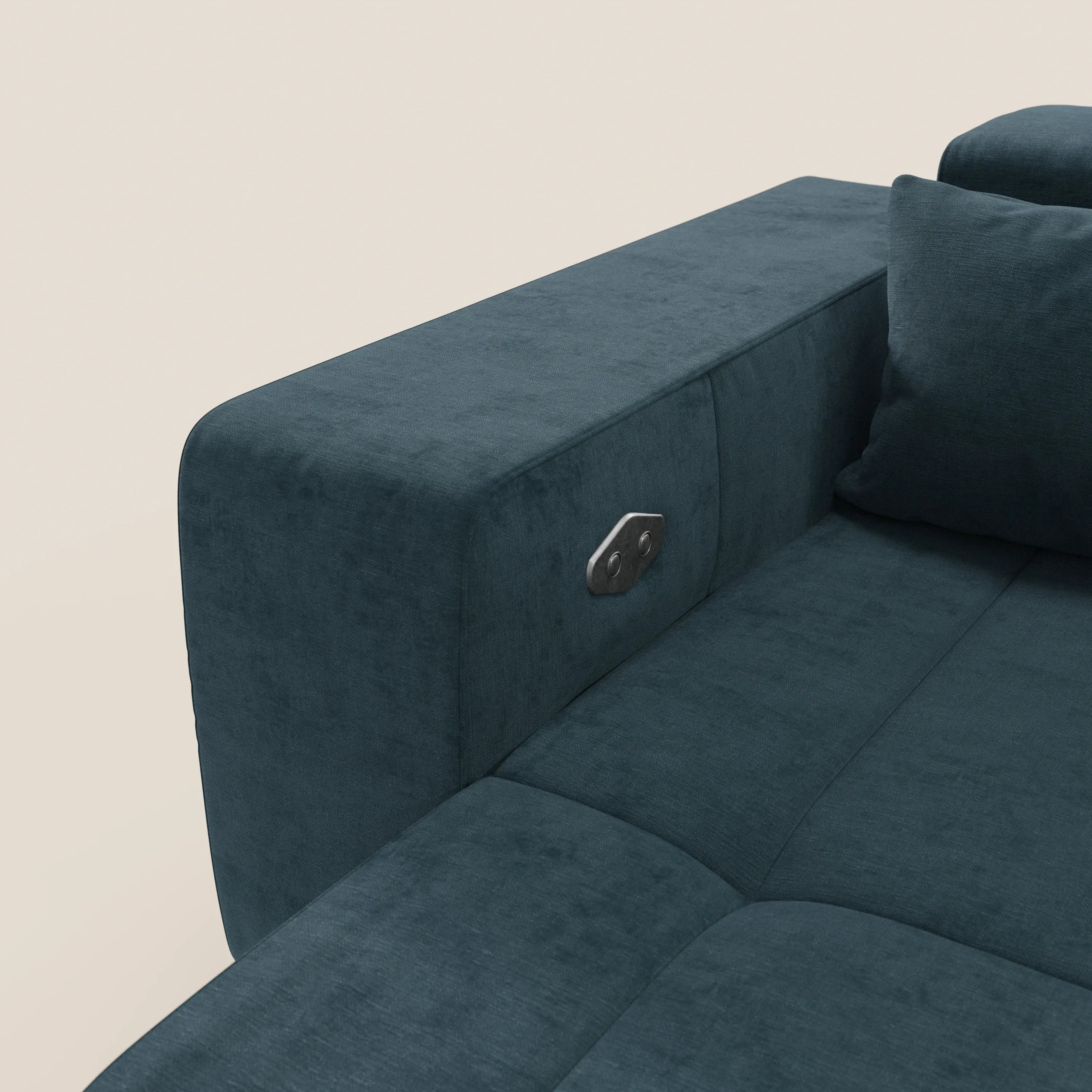 Monarch Divano con Relax Elettrico per allungamento sedute e Poggiatesta Reclinabile in tessuto morbido smacchiabile T31 - divani.store
