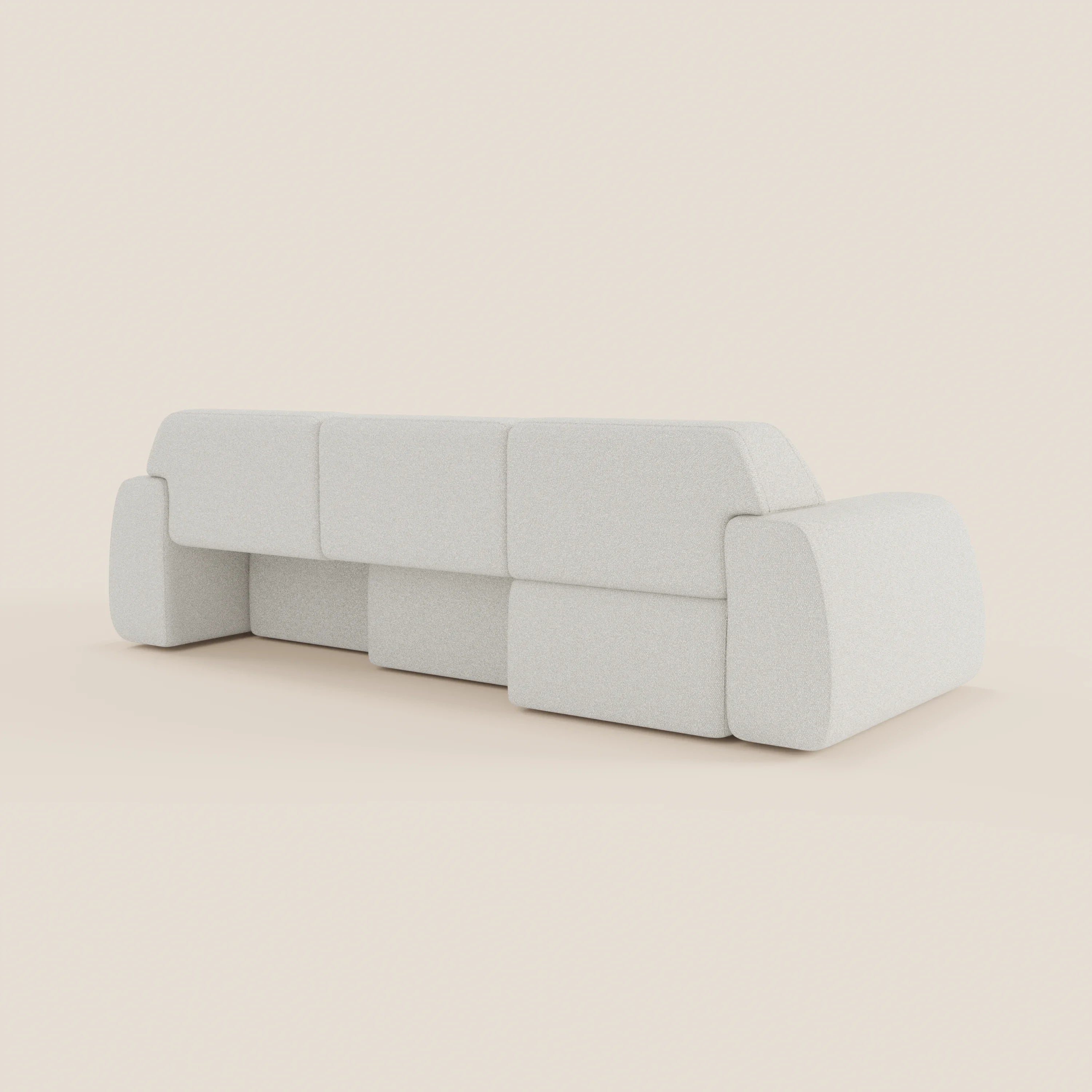 Orbit Divano angolare con penisola reversibile e tutte le sedute allungabili in tessuto smacchiabile effetto cotone T33 - divani.store