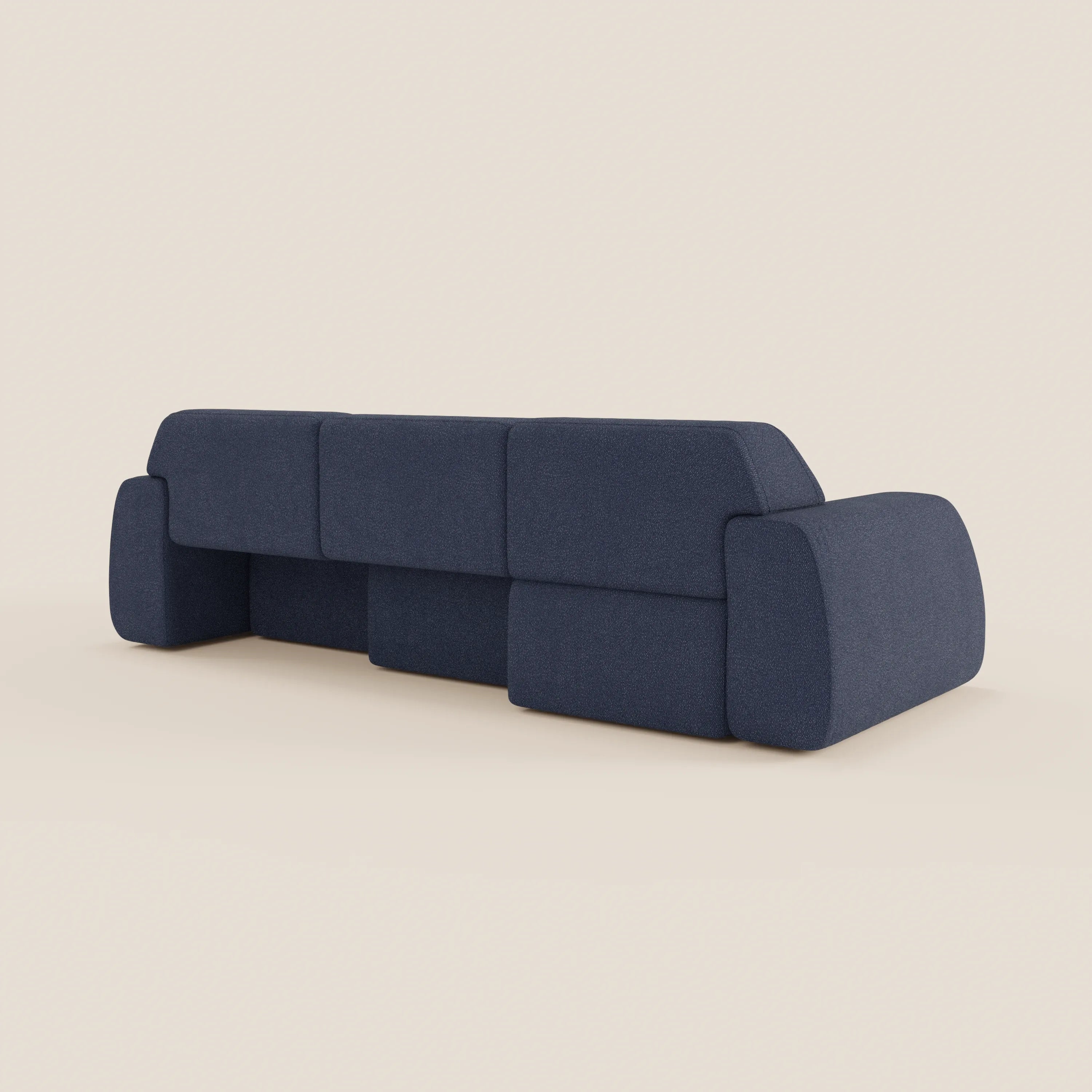 Orbit Divano angolare con penisola reversibile e tutte le sedute allungabili in tessuto smacchiabile effetto cotone T33 - divani.store