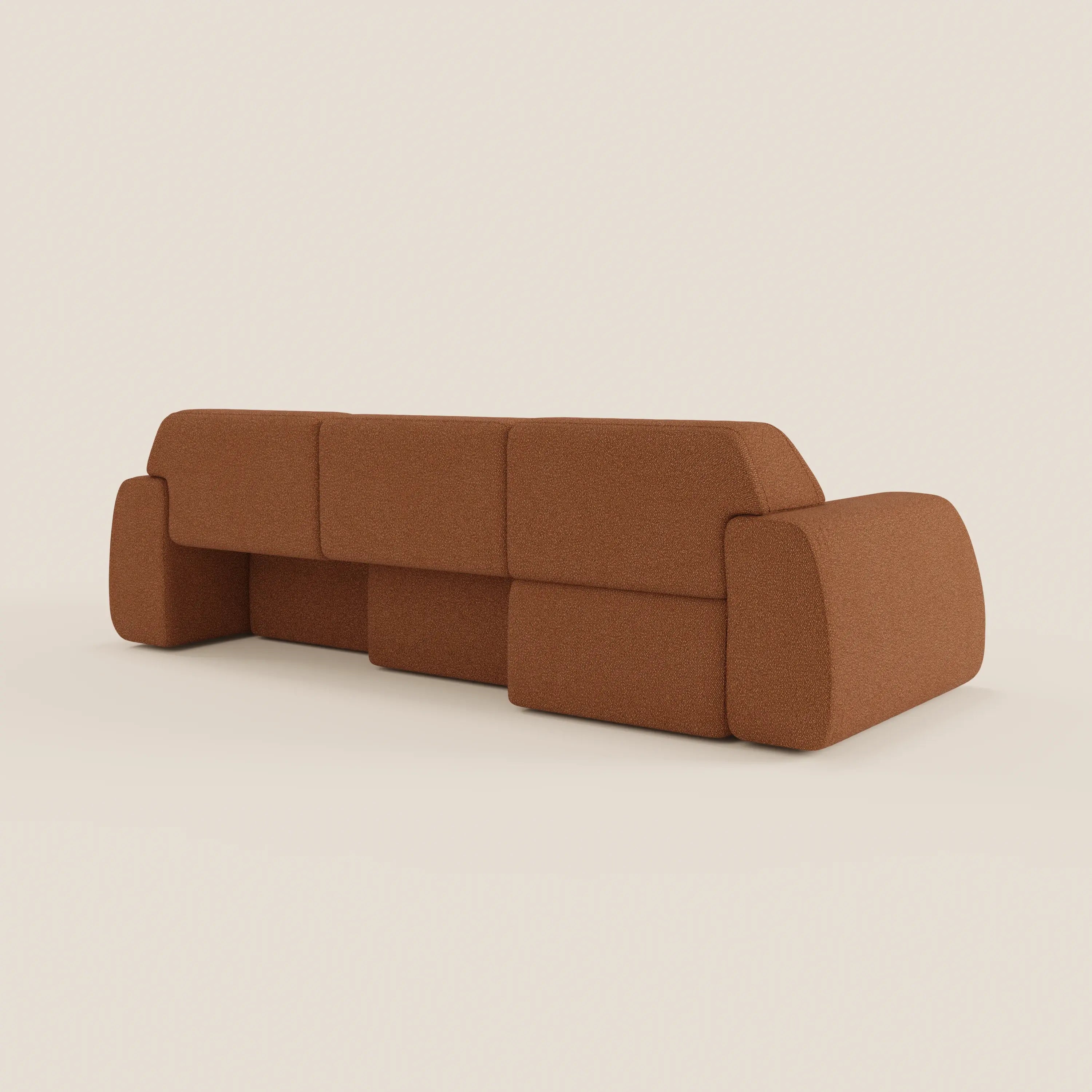 Orbit Divano angolare con penisola reversibile e tutte le sedute allungabili in tessuto smacchiabile effetto cotone T33 - divani.store