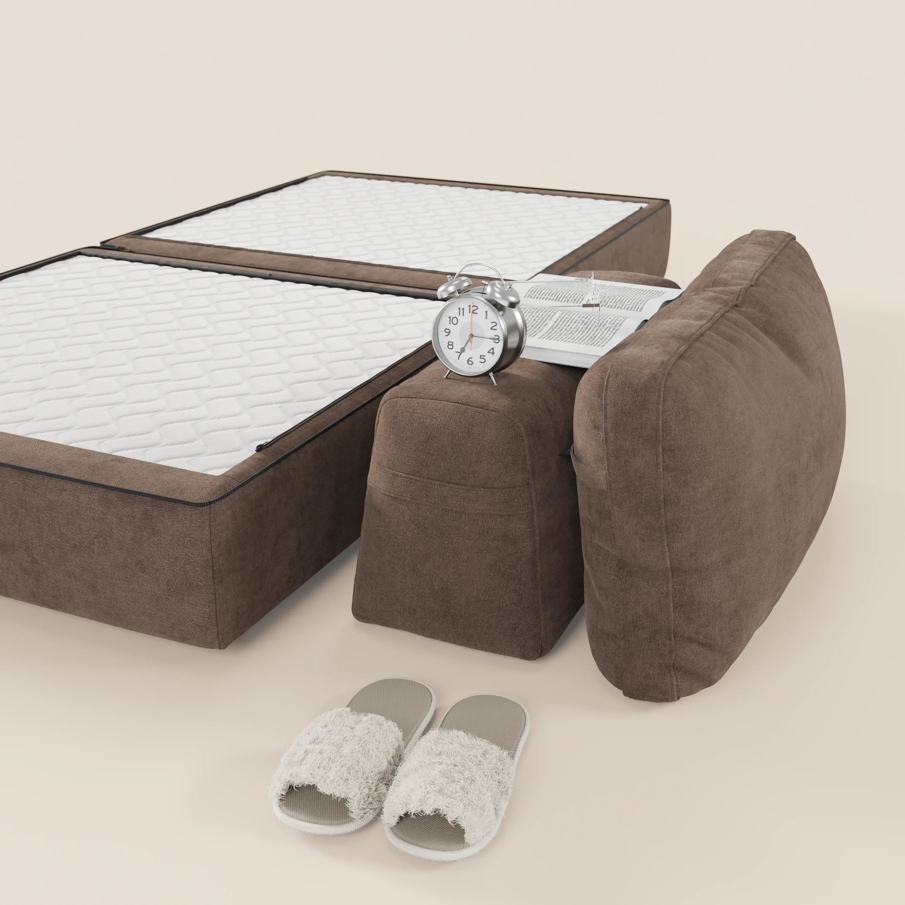 Rift poltrona letto con materasso alto 22 cm e memory foam - schienale mobile e tessuto smacchiabile T31 - divani.store
