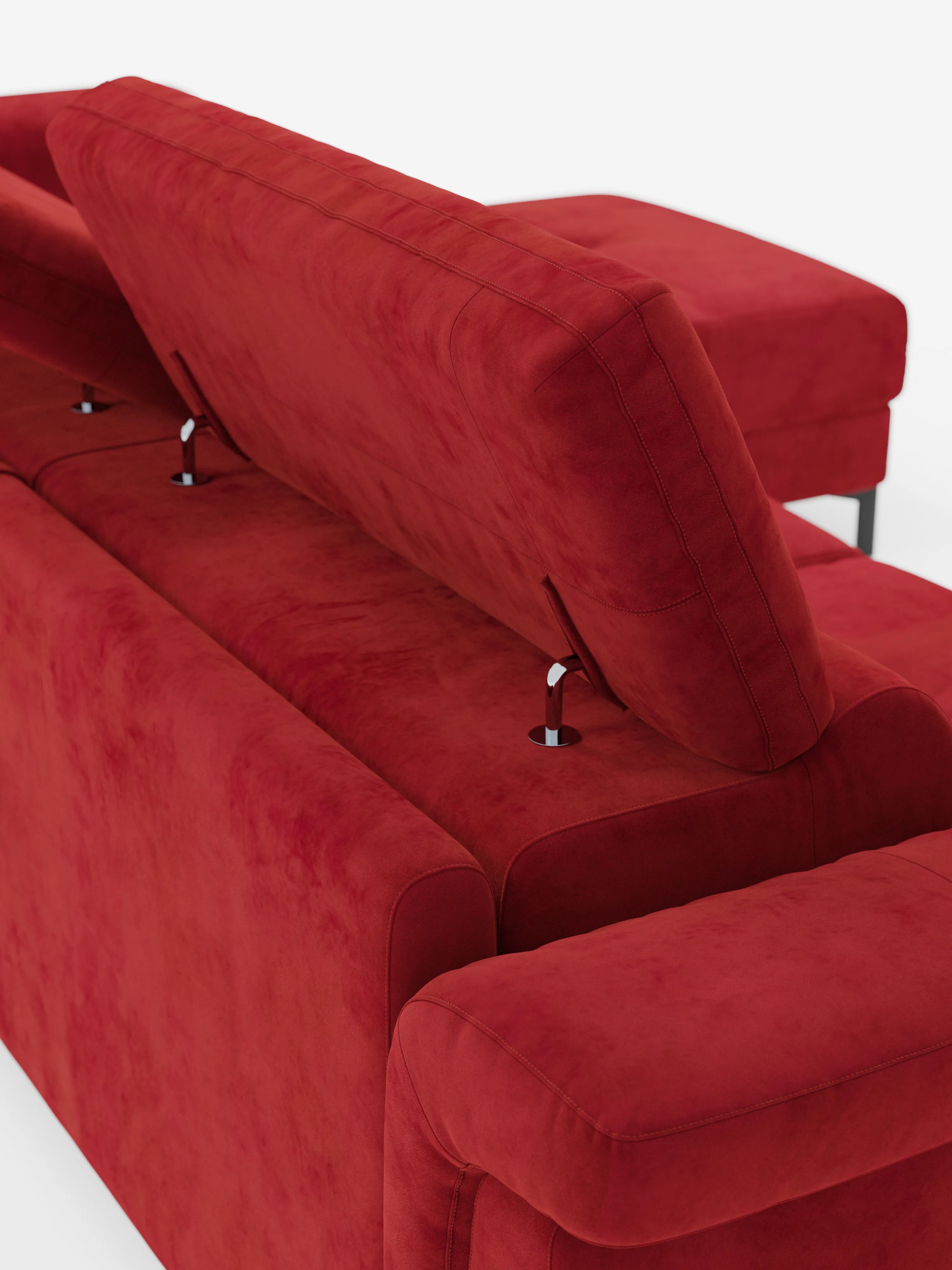 Capri Divano letto angolare con penisola contenitore e poggiatesta reclinabili - elegante tessuto smacchiabile T30