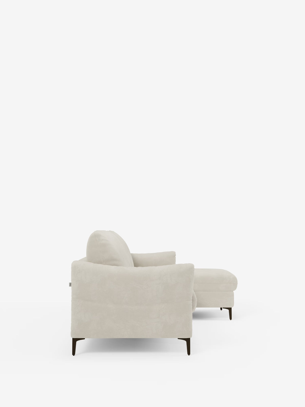 Dalia divano letto con penisola contenitore e materasso alto 18 cm - piedini alti e tessuto smacchiabile T30
