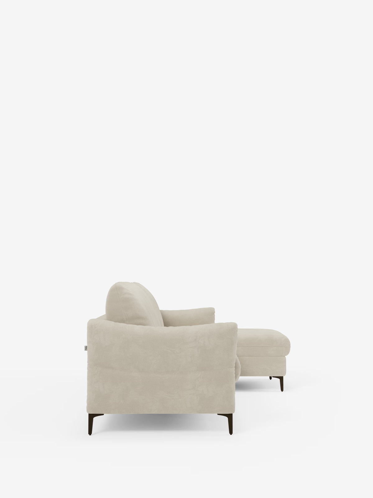 Dalia divano letto con penisola contenitore e materasso alto 18 cm - piedini alti e tessuto smacchiabile T30