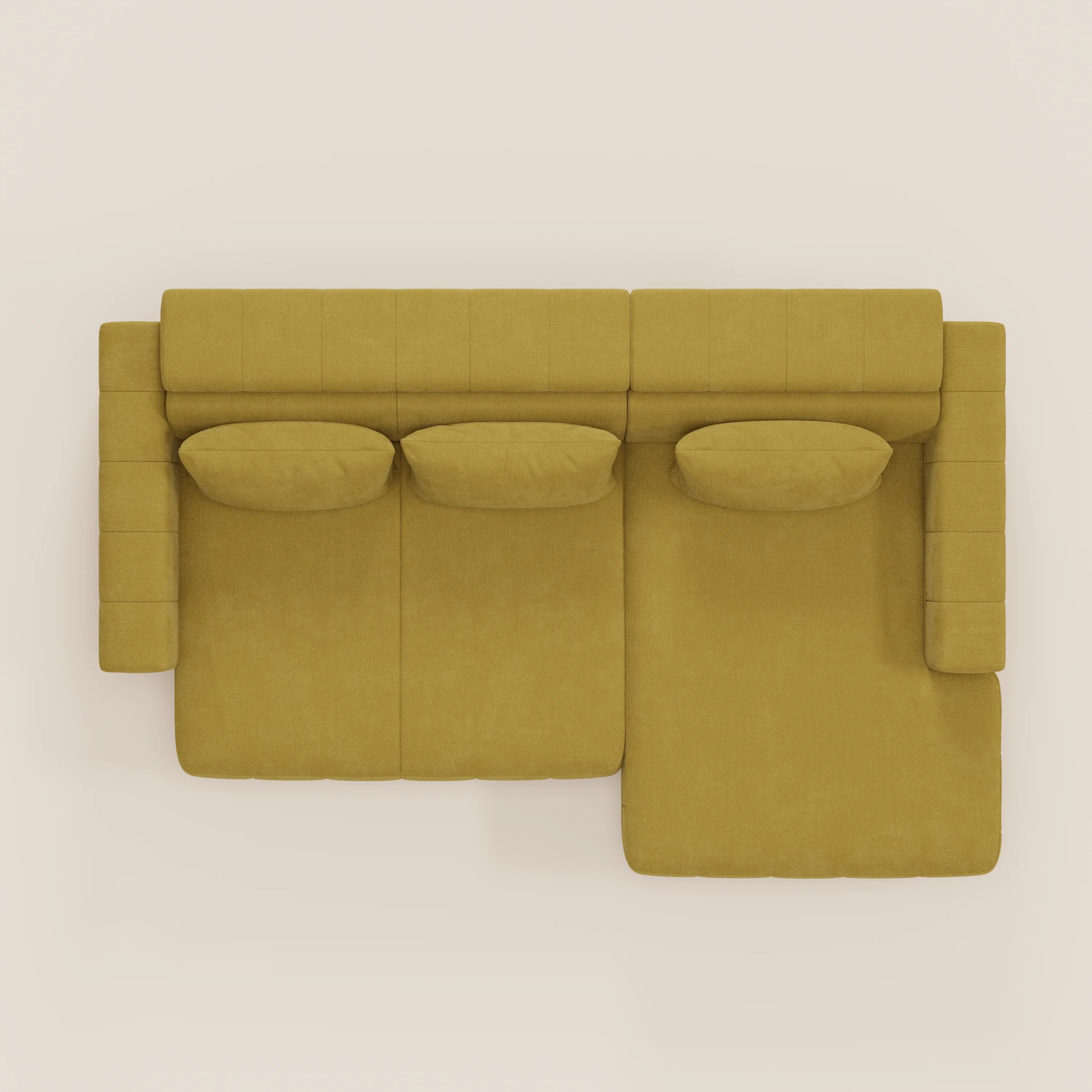 Doric Divano angolare con penisola e sedute allungabili con relax elettrico - poggiatesta reclinabili in tessuto smacchiabile T23 - divani.store