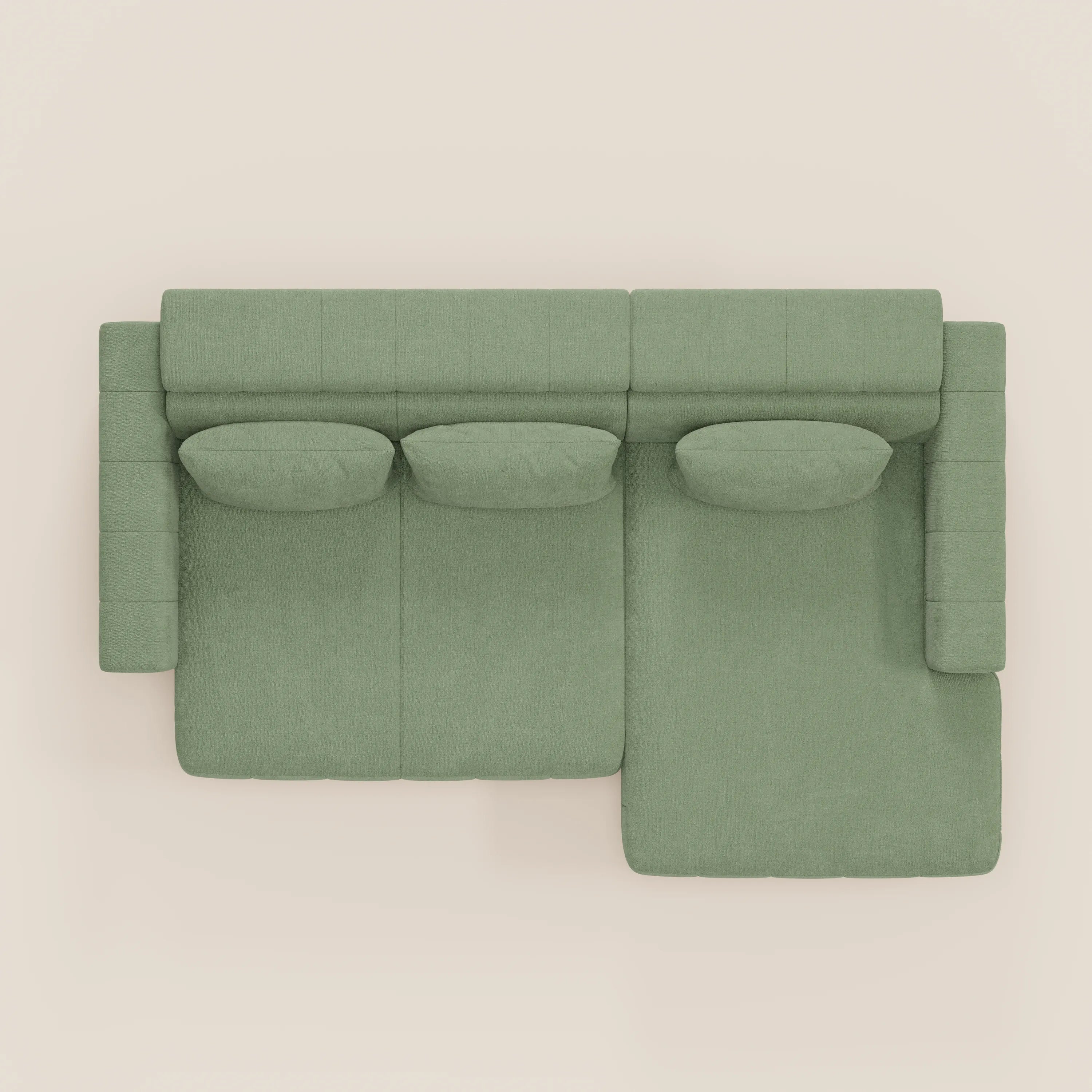 Doric Divano angolare con penisola e sedute allungabili con relax elettrico - poggiatesta reclinabili in tessuto smacchiabile T23 - divani.store