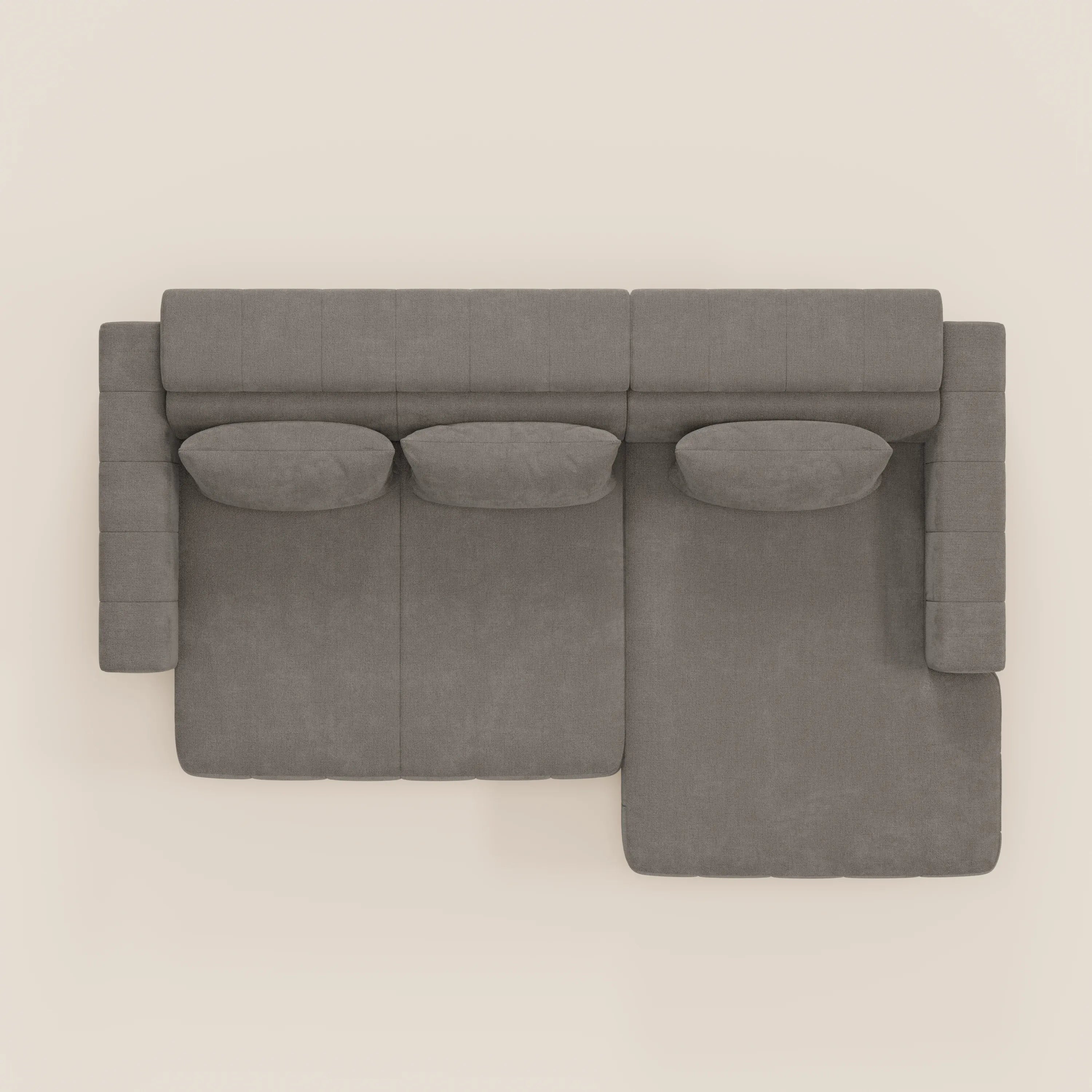 Doric Canapé d’angle avec méridienne et assises extensibles avec relaxation électrique - appuie-têtes inclinables en tissu anti-taches T23