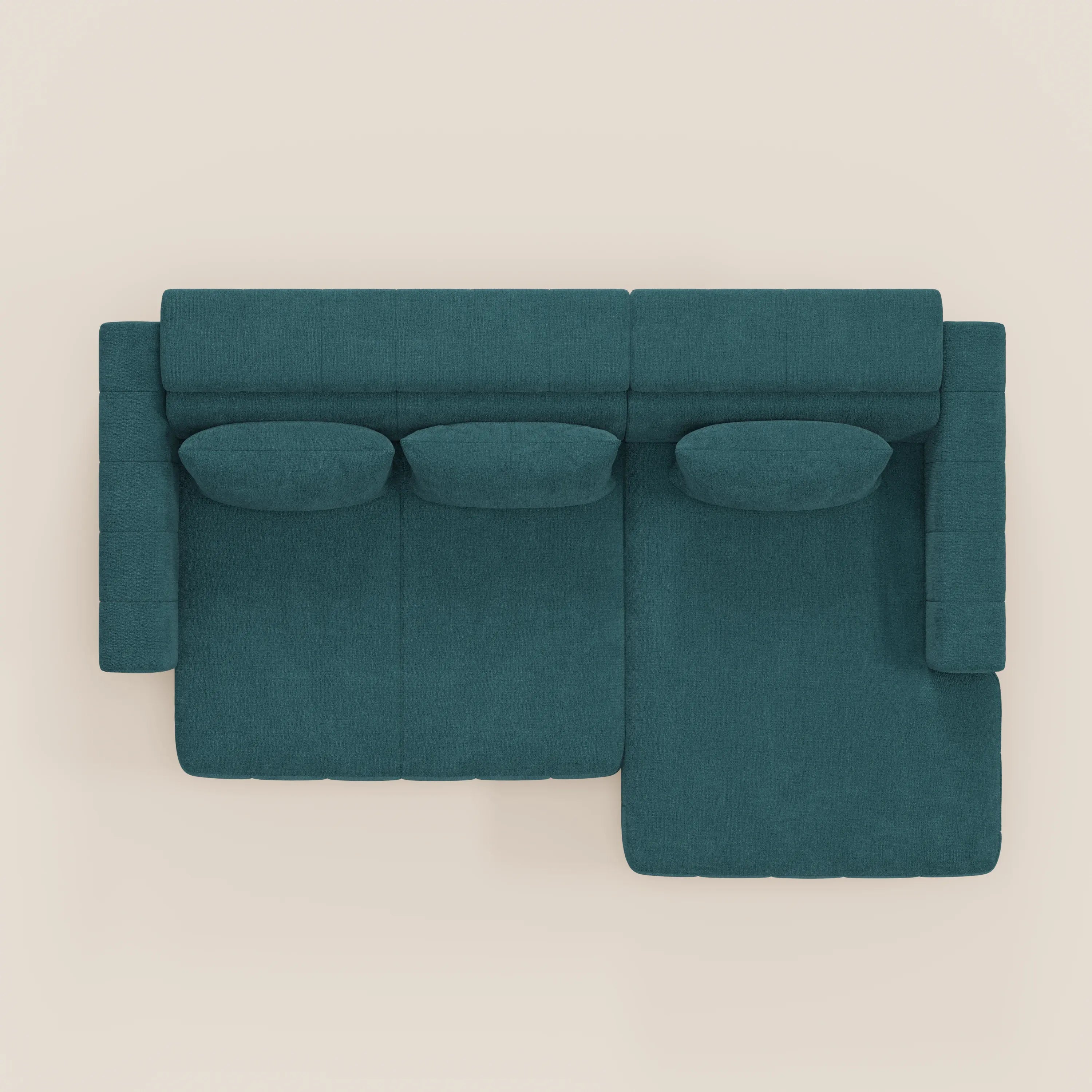 Doric Canapé d’angle avec méridienne et assises extensibles avec relaxation électrique - appuie-têtes inclinables en tissu anti-taches T23