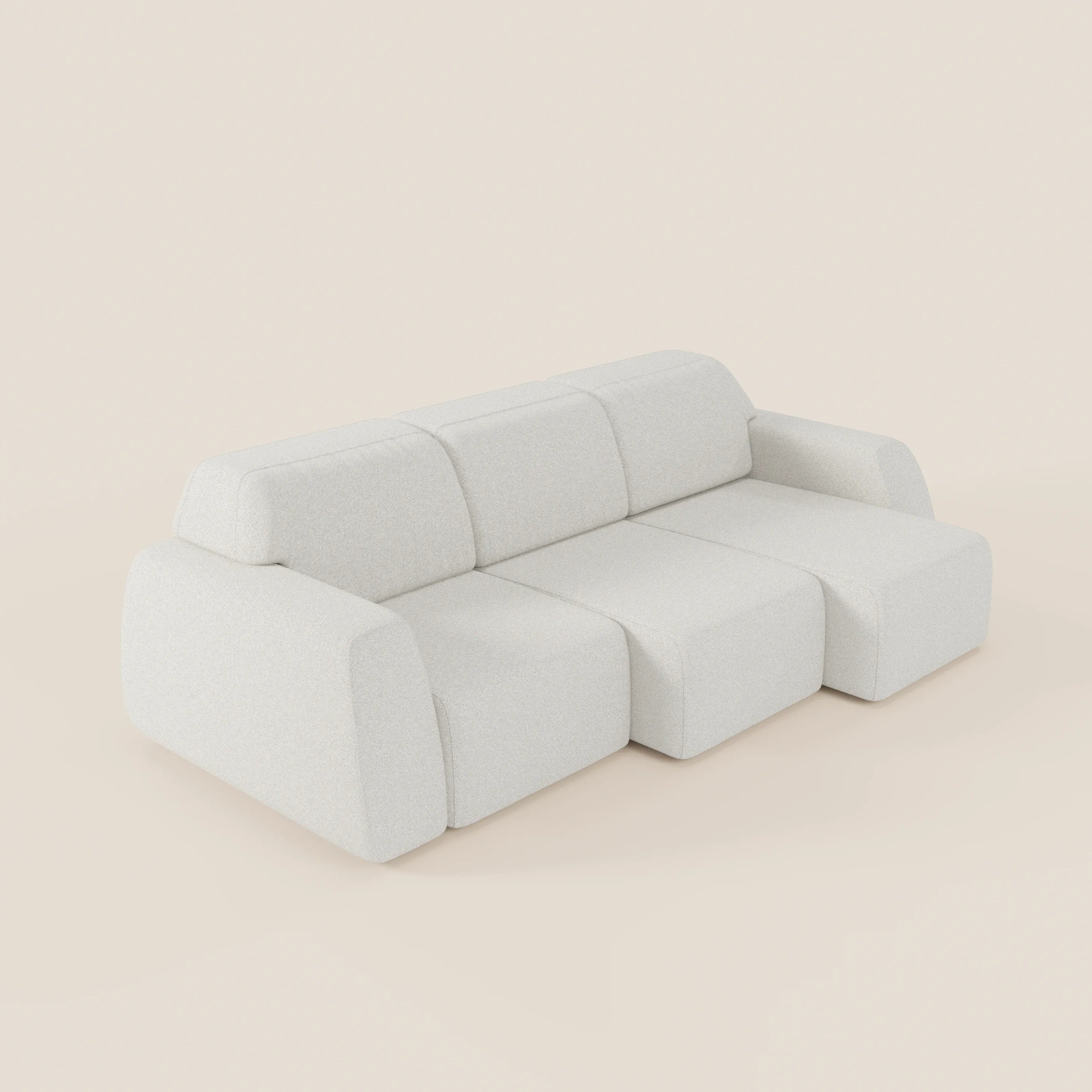 Orbit divano con 3 sedute scorrevoli e allungabili in tessuto effetto cotone smacchiabile T33 - divani.store