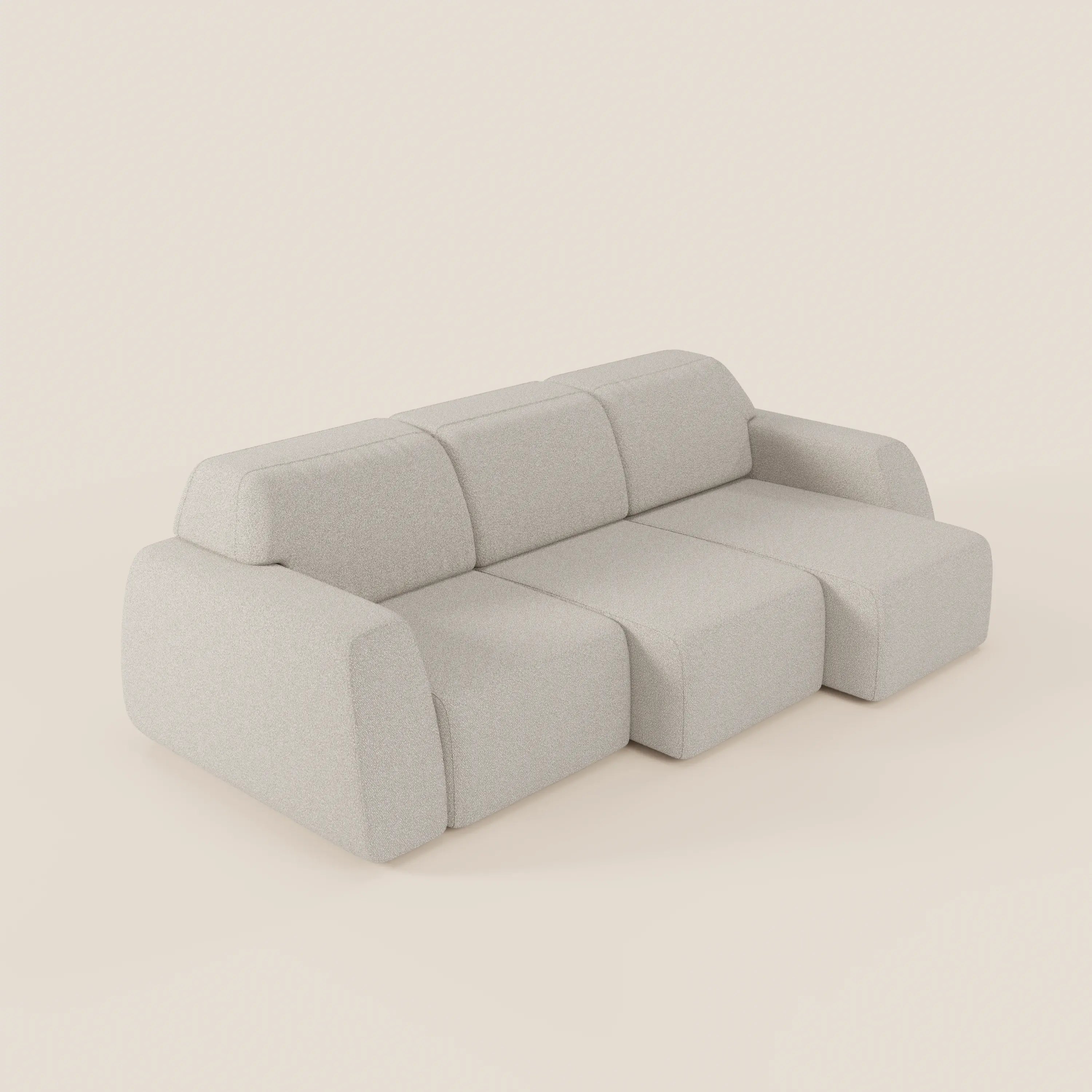Orbit divano con 3 sedute scorrevoli e allungabili in tessuto effetto cotone smacchiabile T33 - divani.store
