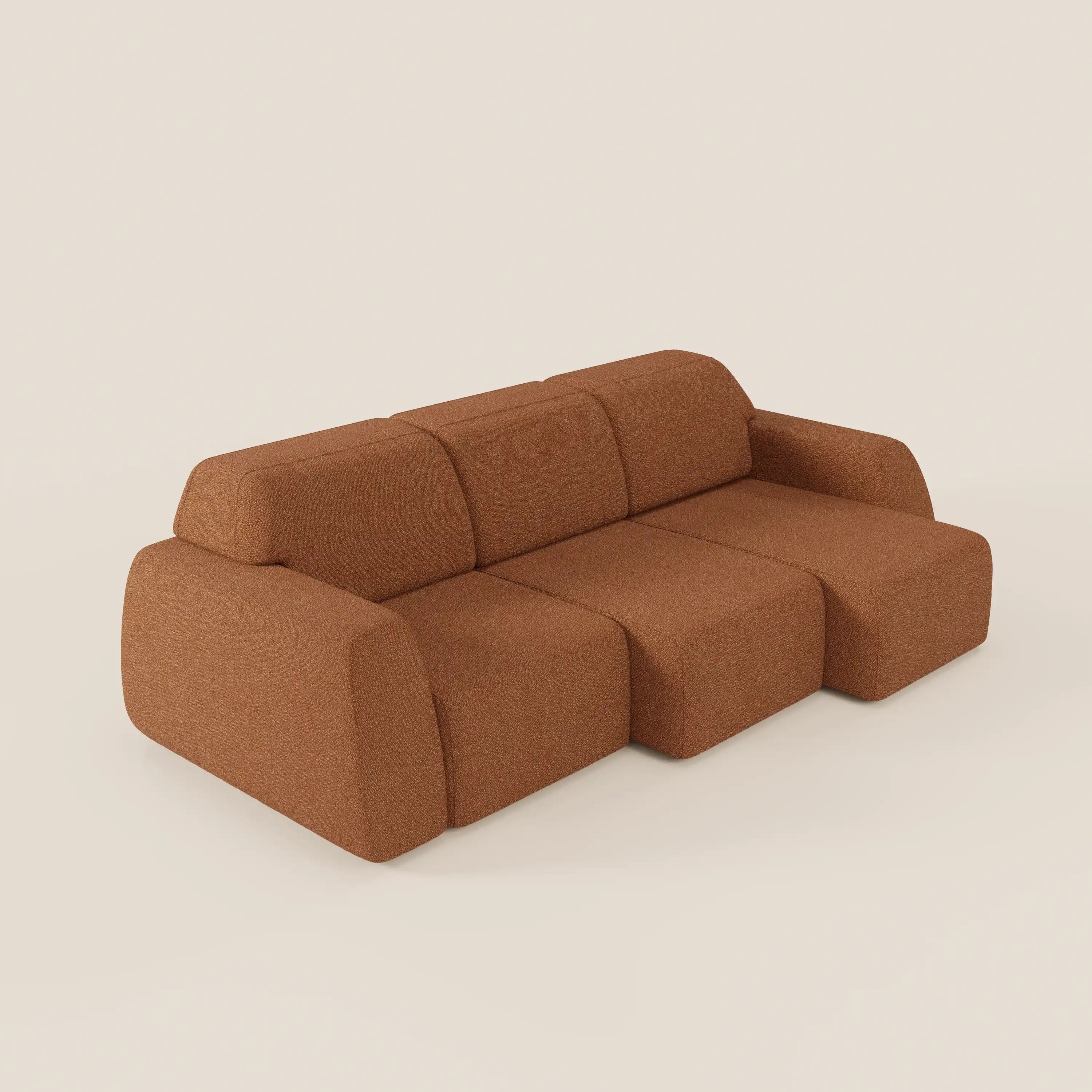 Orbit divano con 3 sedute scorrevoli e allungabili in tessuto effetto cotone smacchiabile T33 - divani.store