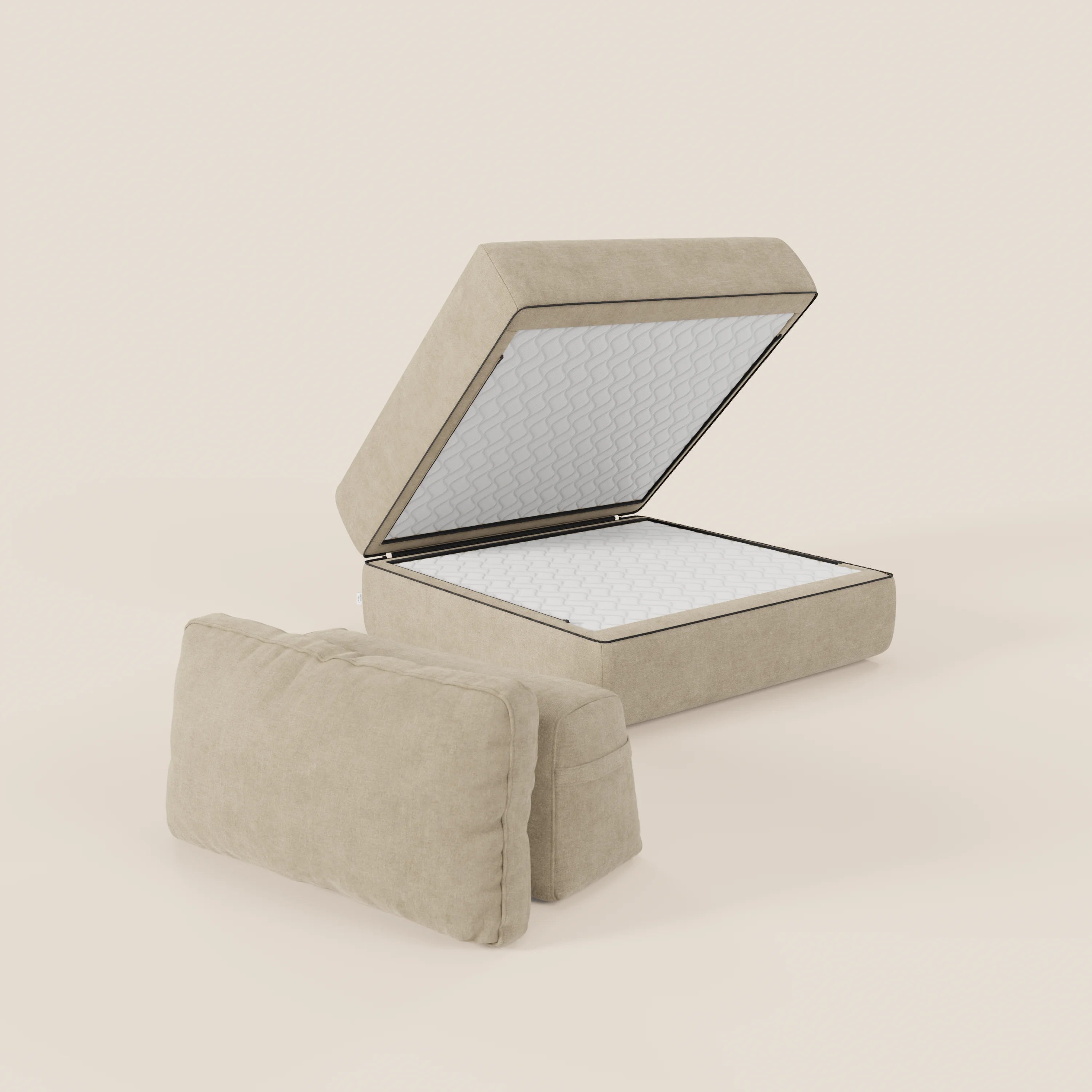 Rift poltrona letto con materasso alto 22 cm e memory foam - schienale mobile e tessuto smacchiabile T31 - divani.store