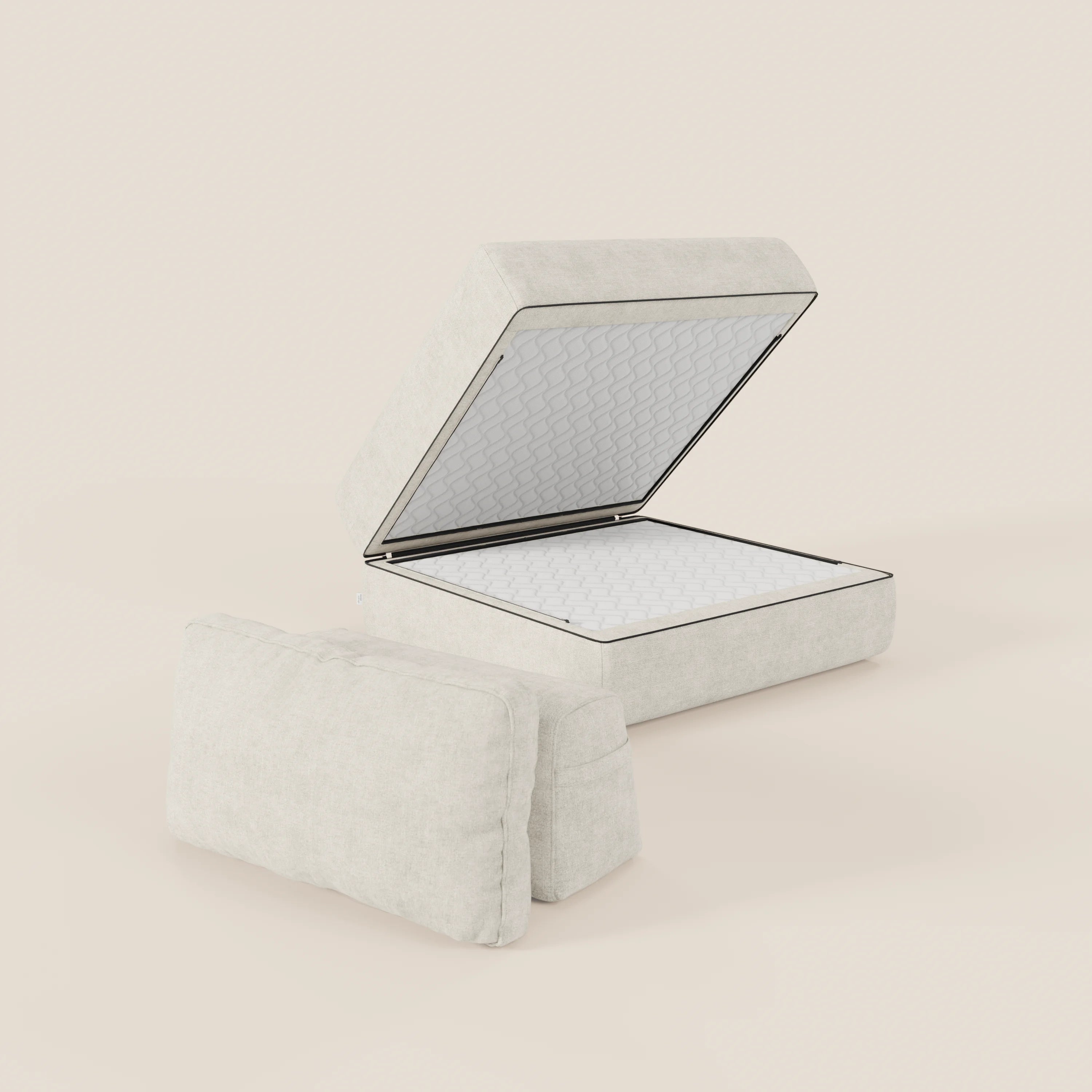 Rift poltrona letto con materasso alto 22 cm e memory foam - schienale mobile e tessuto smacchiabile T31 - divani.store