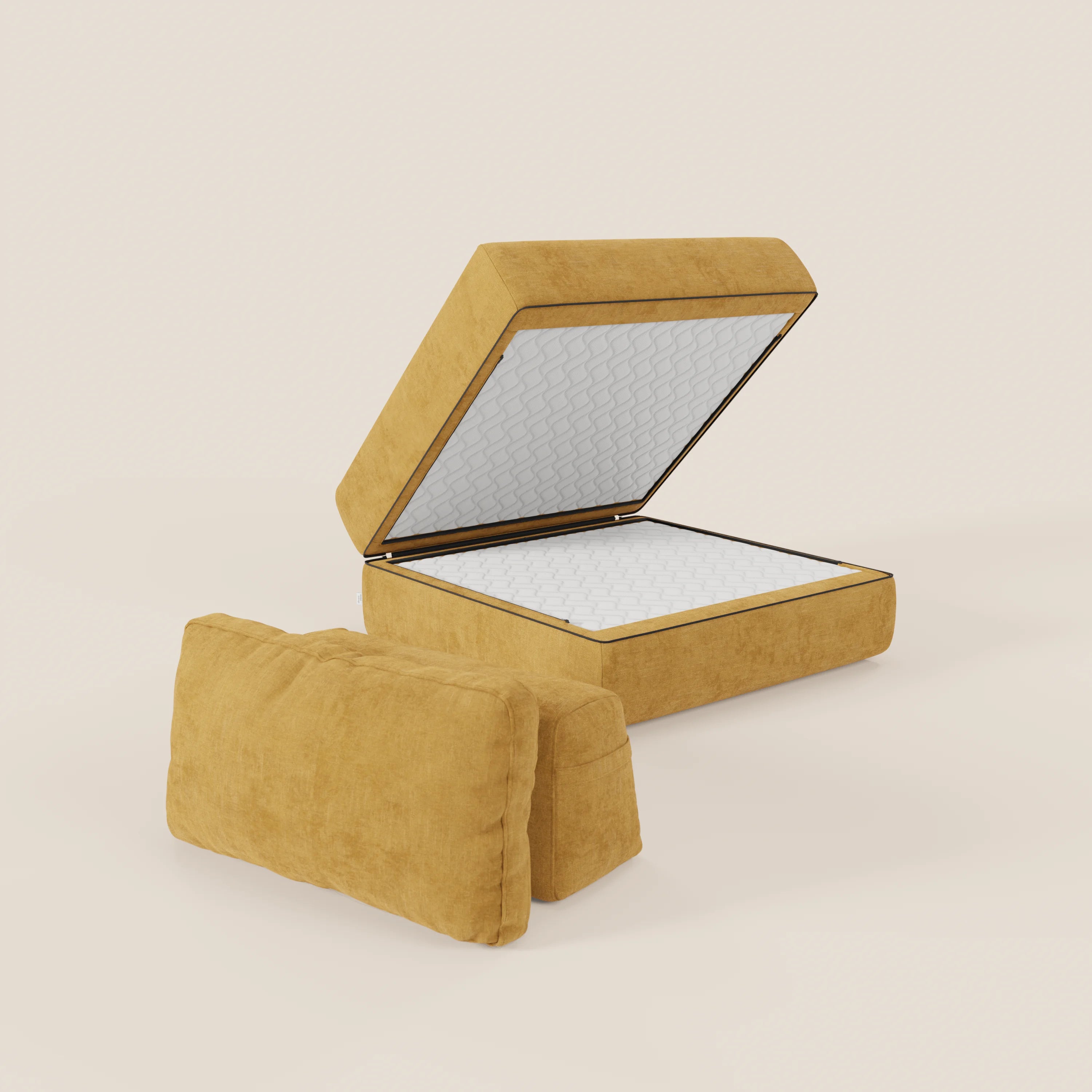 Rift poltrona letto con materasso alto 22 cm e memory foam - schienale mobile e tessuto smacchiabile T31 - divani.store