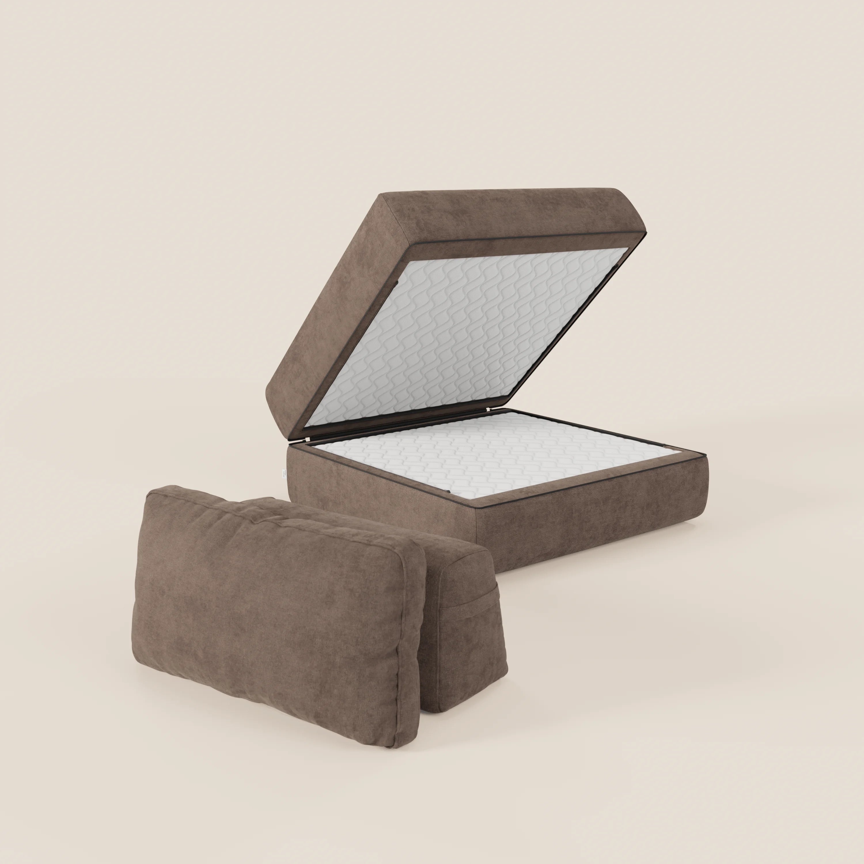 Rift poltrona letto con materasso alto 22 cm e memory foam - schienale mobile e tessuto smacchiabile T31 - divani.store
