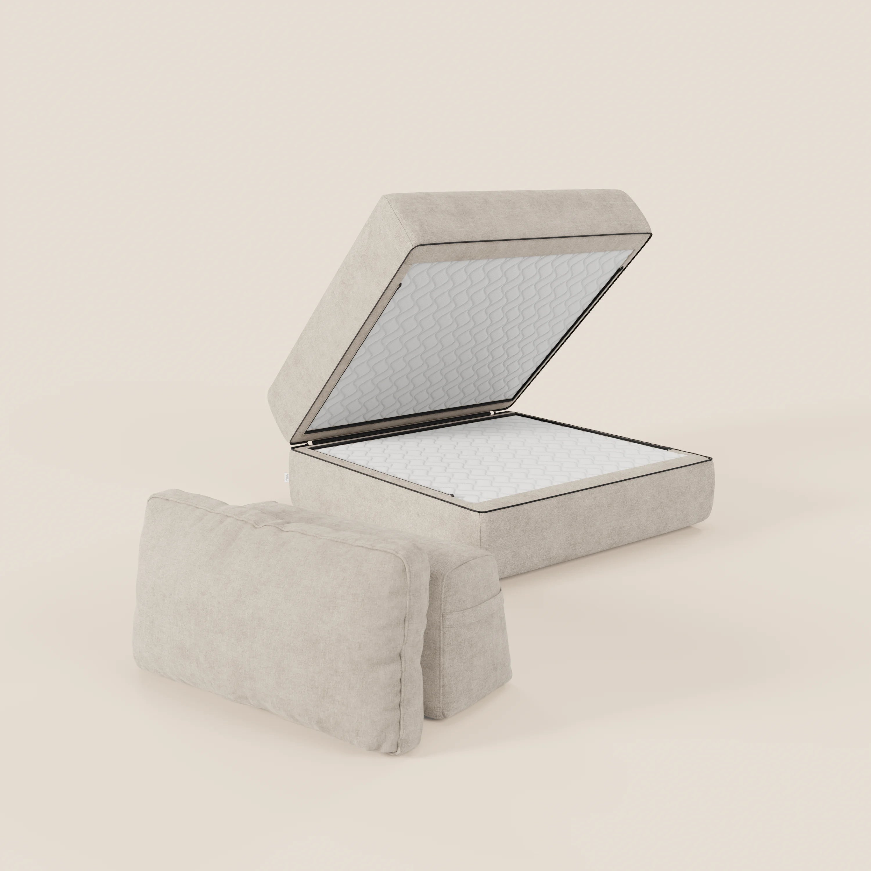Rift poltrona letto con materasso alto 22 cm e memory foam - schienale mobile e tessuto smacchiabile T31 - divani.store