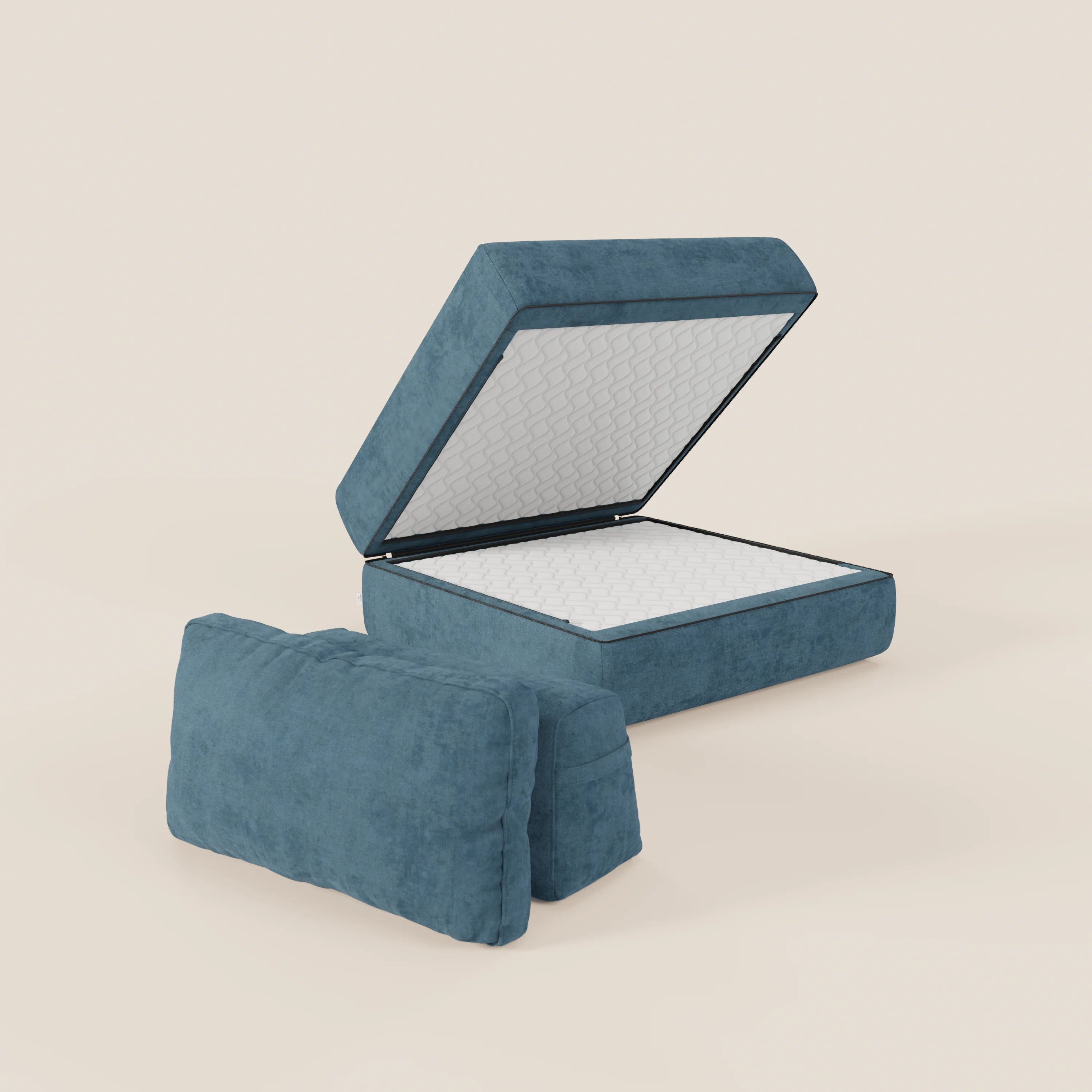 Rift poltrona letto con materasso alto 22 cm e memory foam - schienale mobile e tessuto smacchiabile T31 - divani.store