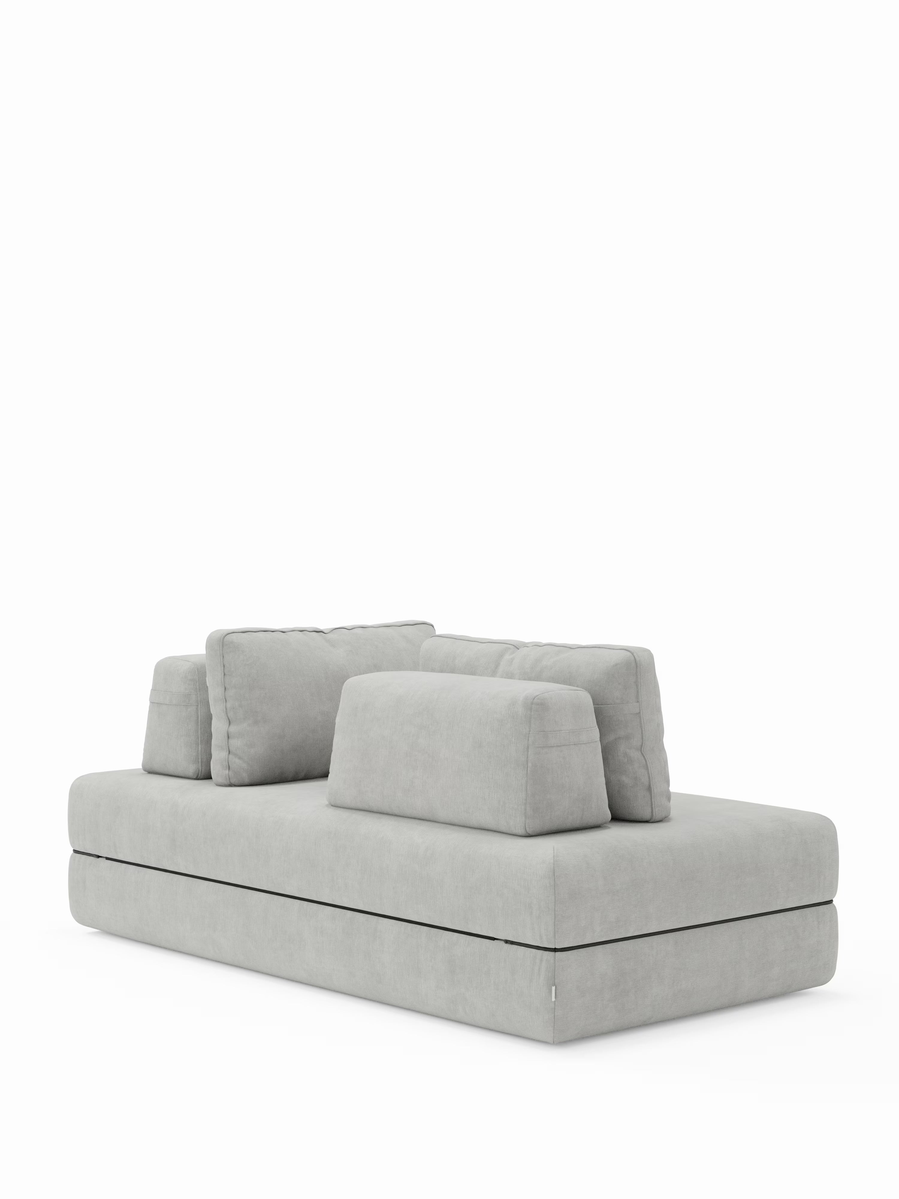 Rift divano letto matrimoniale 2 posti e 3 posti con schienali mobili - materasso alto 24 cm e memory foam in tessuto smacchiabile T31