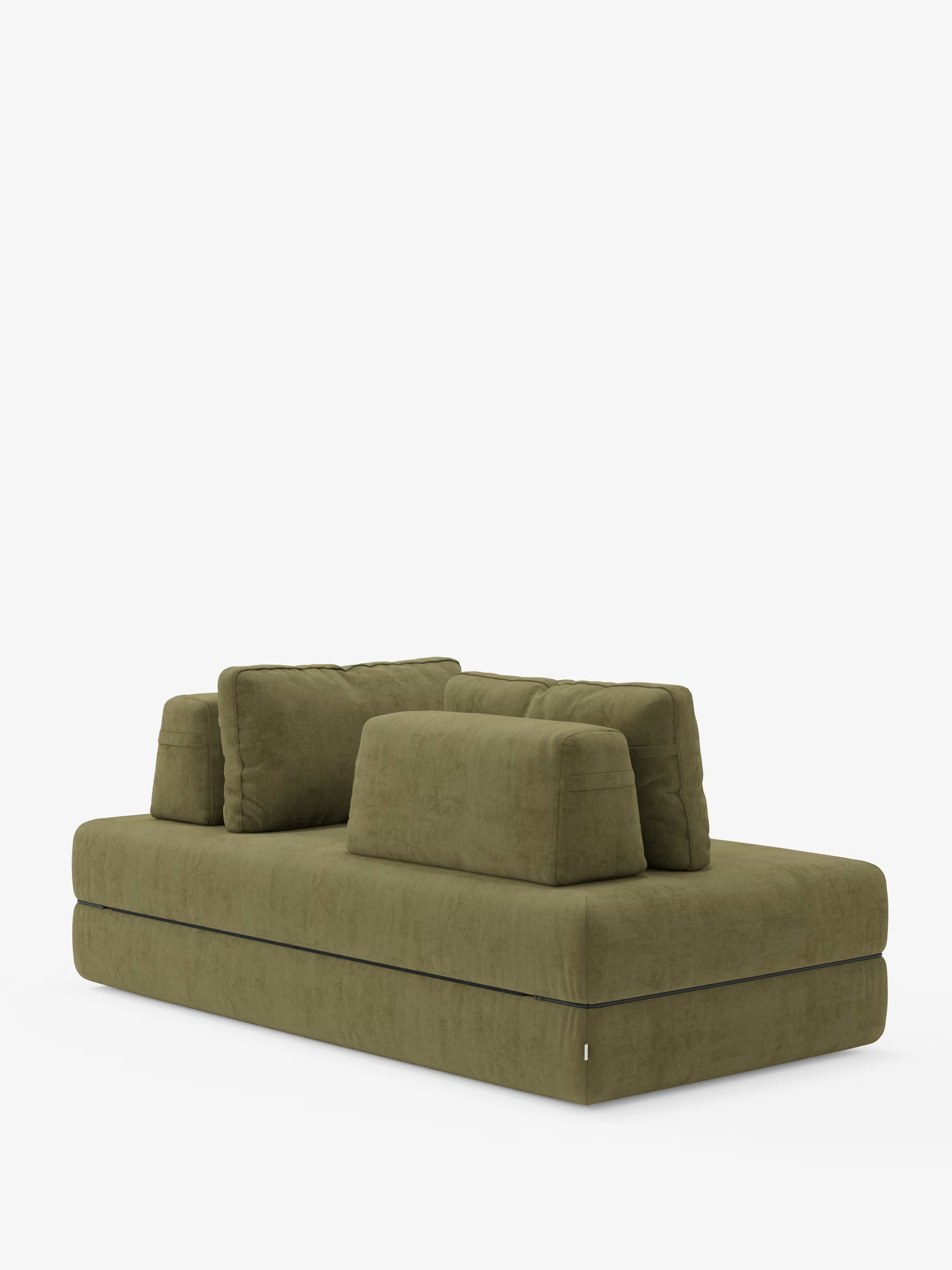 Rift divano letto matrimoniale 2 posti e 3 posti con schienali mobili - materasso alto 24 cm e memory foam in tessuto smacchiabile T31