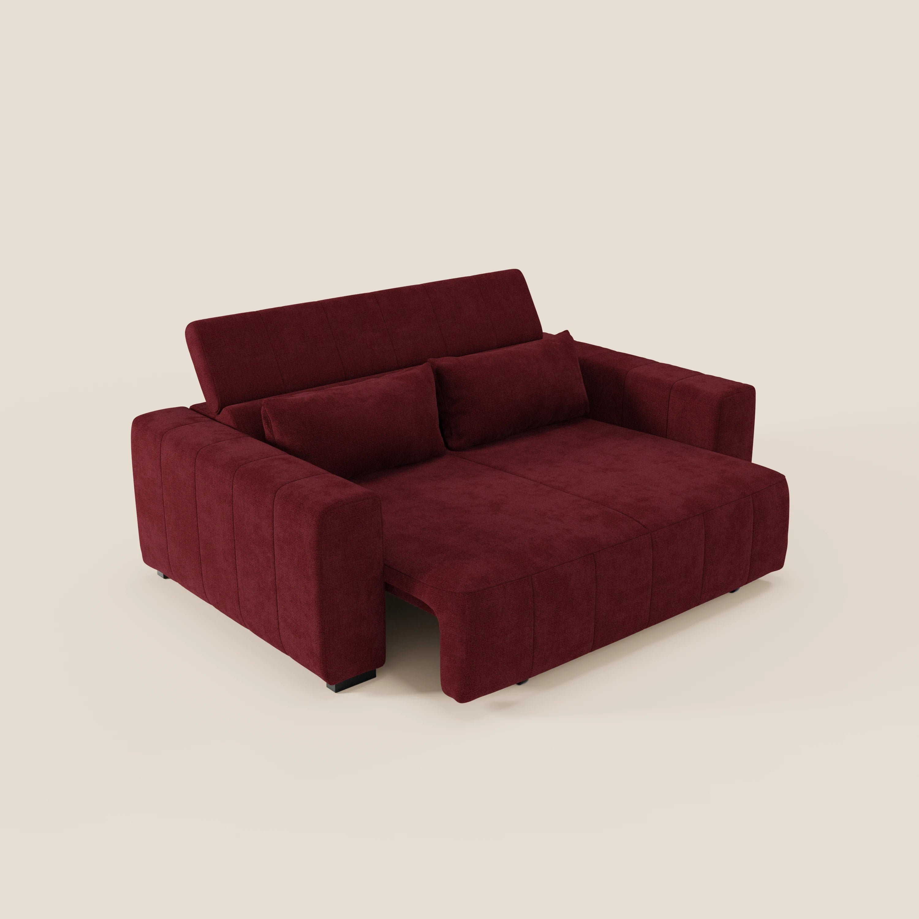Doric divano 3 posti con sedute allungabili tramite relax elettrico - poggiatesta reclinabile in tessuto smacchiabile T23 - divani.store