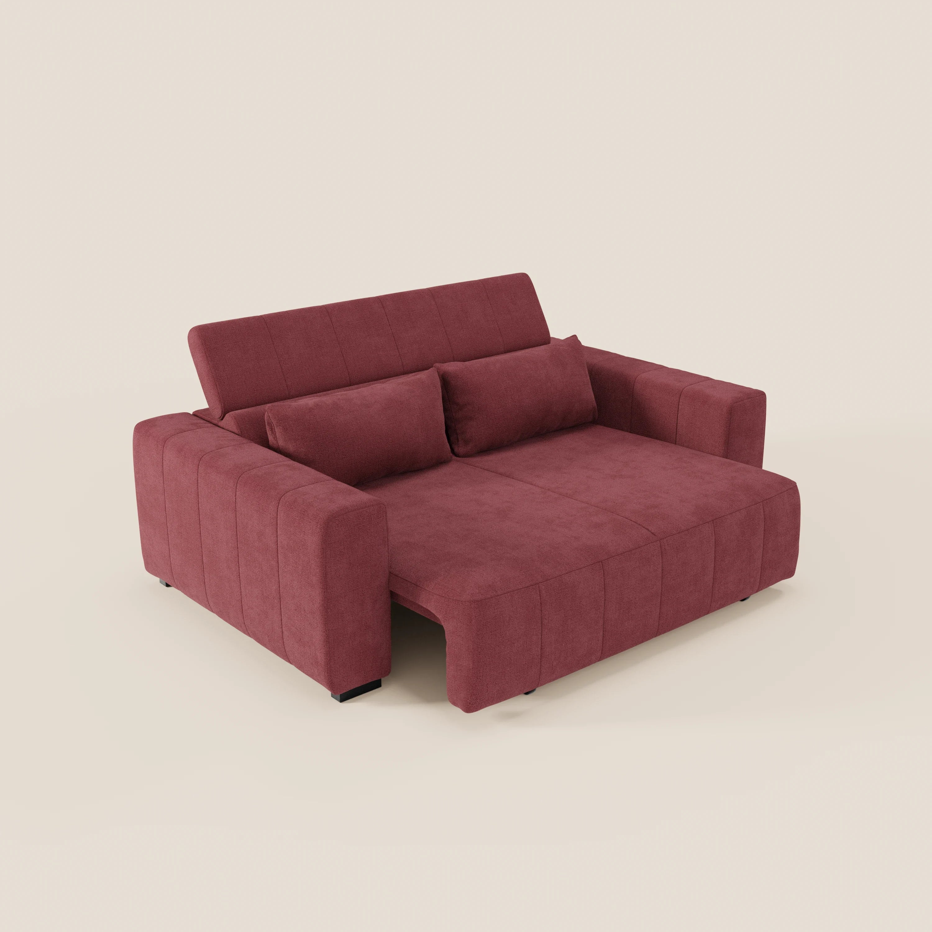 Doric divano 3 posti con sedute allungabili tramite relax elettrico - poggiatesta reclinabile in tessuto smacchiabile T23 - divani.store