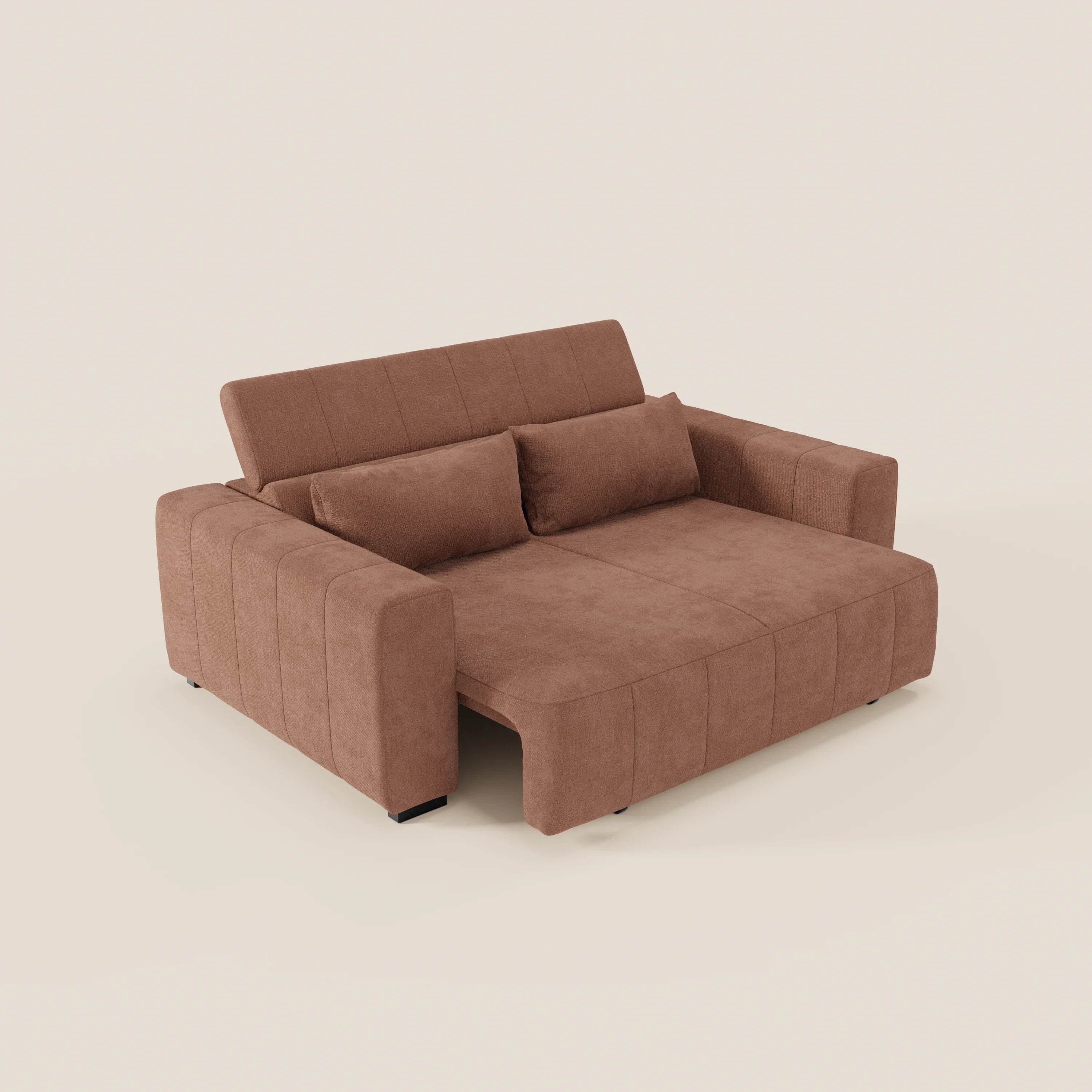 Doric divano 3 posti con sedute allungabili tramite relax elettrico - poggiatesta reclinabile in tessuto smacchiabile T23 - divani.store