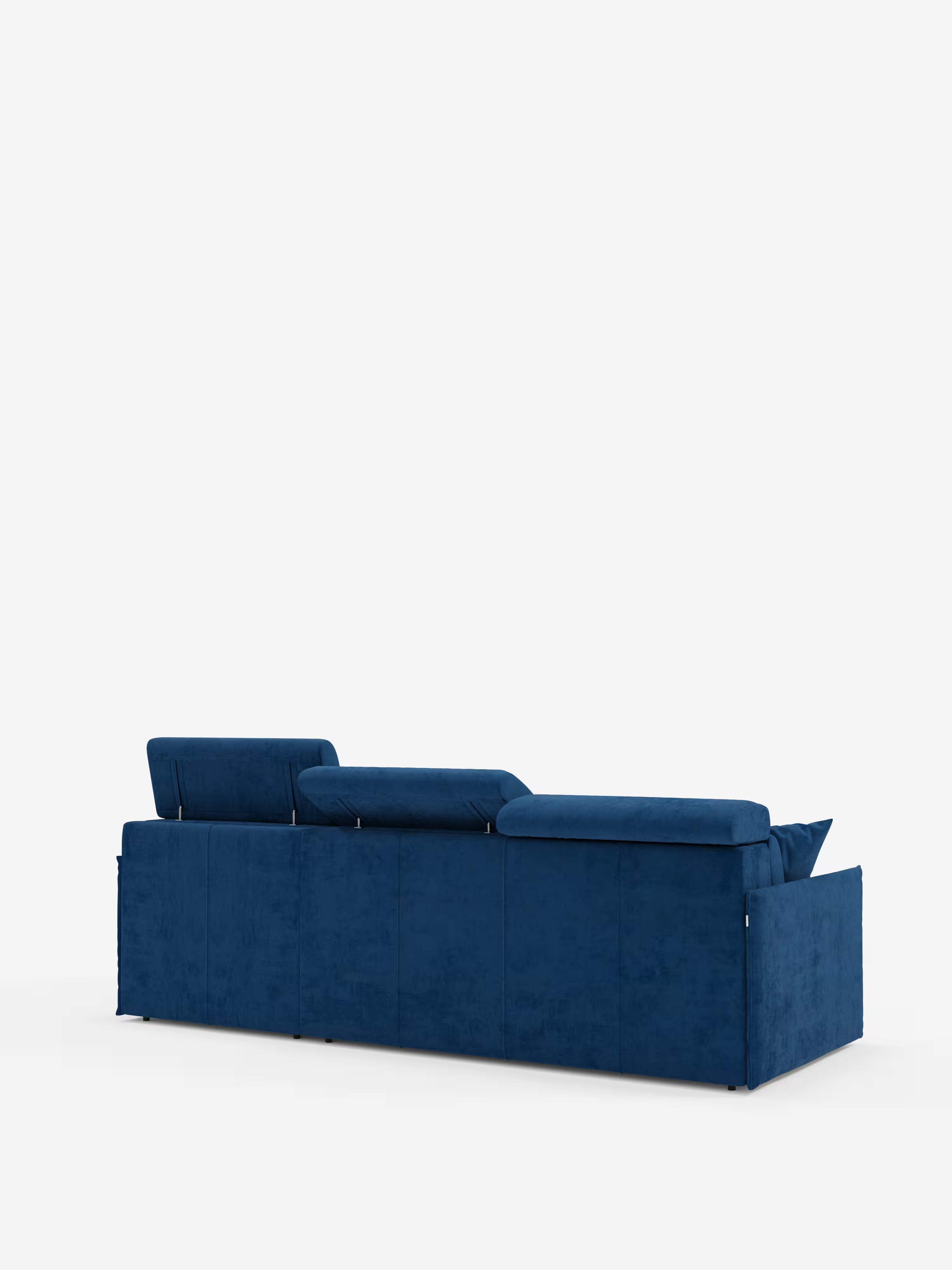 Miryam sofá cama esquinero compacto - reposacabezas reclinables y chaise longue con almacenaje en tejido antimanchas T31