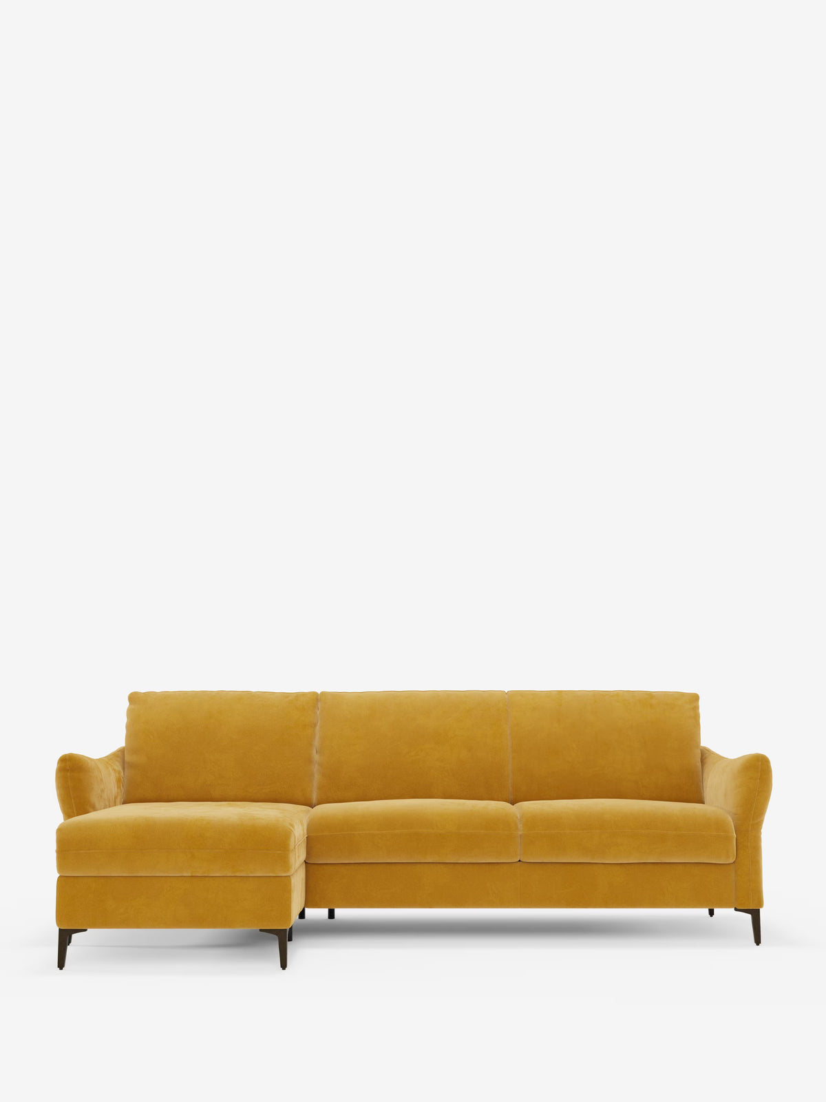Dalia divano letto con penisola contenitore e materasso alto 18 cm - piedini alti e tessuto smacchiabile T30