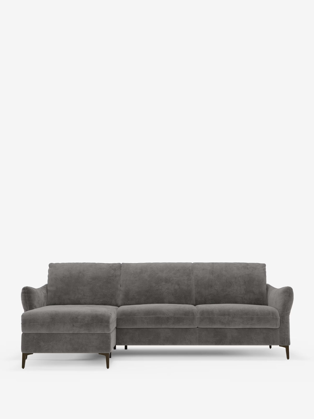 Dalia divano letto con penisola contenitore e materasso alto 18 cm - piedini alti e tessuto smacchiabile T30