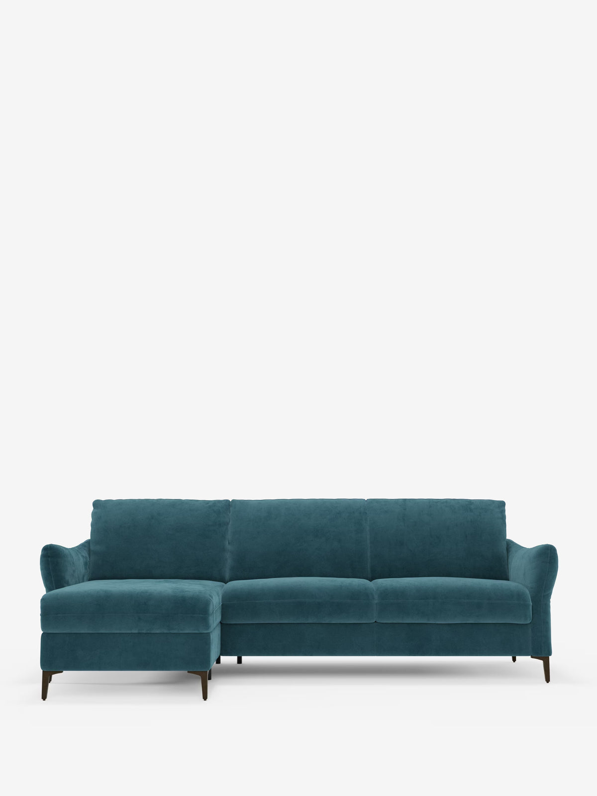 Dalia divano letto con penisola contenitore e materasso alto 18 cm - piedini alti e tessuto smacchiabile T30