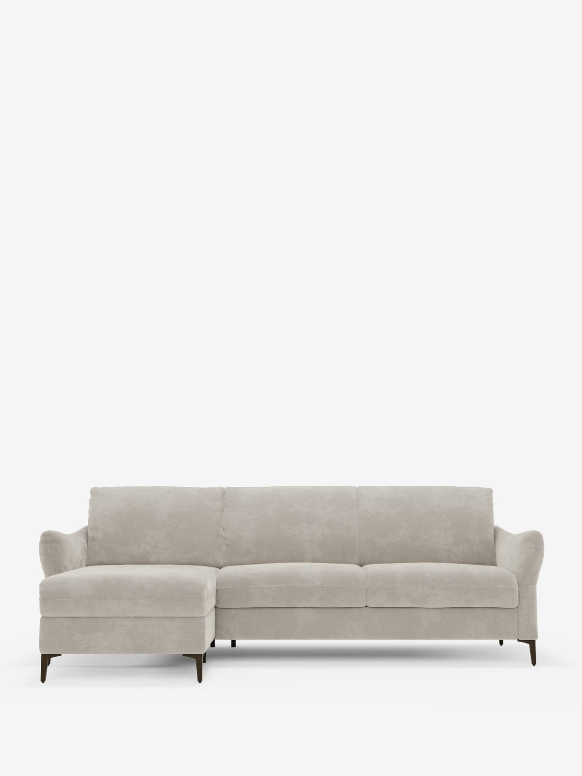 Dalia divano letto con penisola contenitore e materasso alto 18 cm - piedini alti e tessuto smacchiabile T30