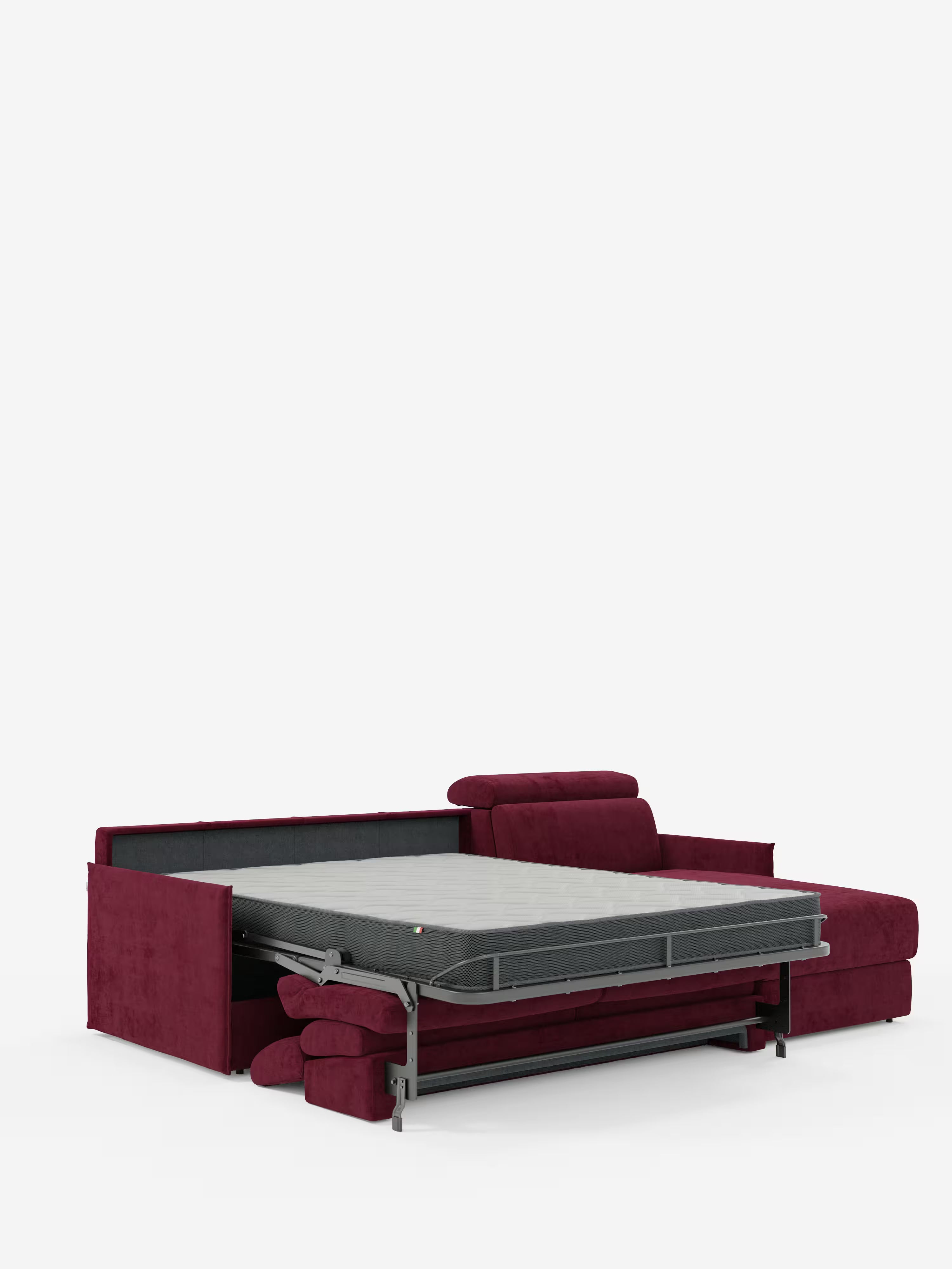 Miryam sofá cama esquinero compacto - reposacabezas reclinables y chaise longue con almacenaje en tejido antimanchas T31