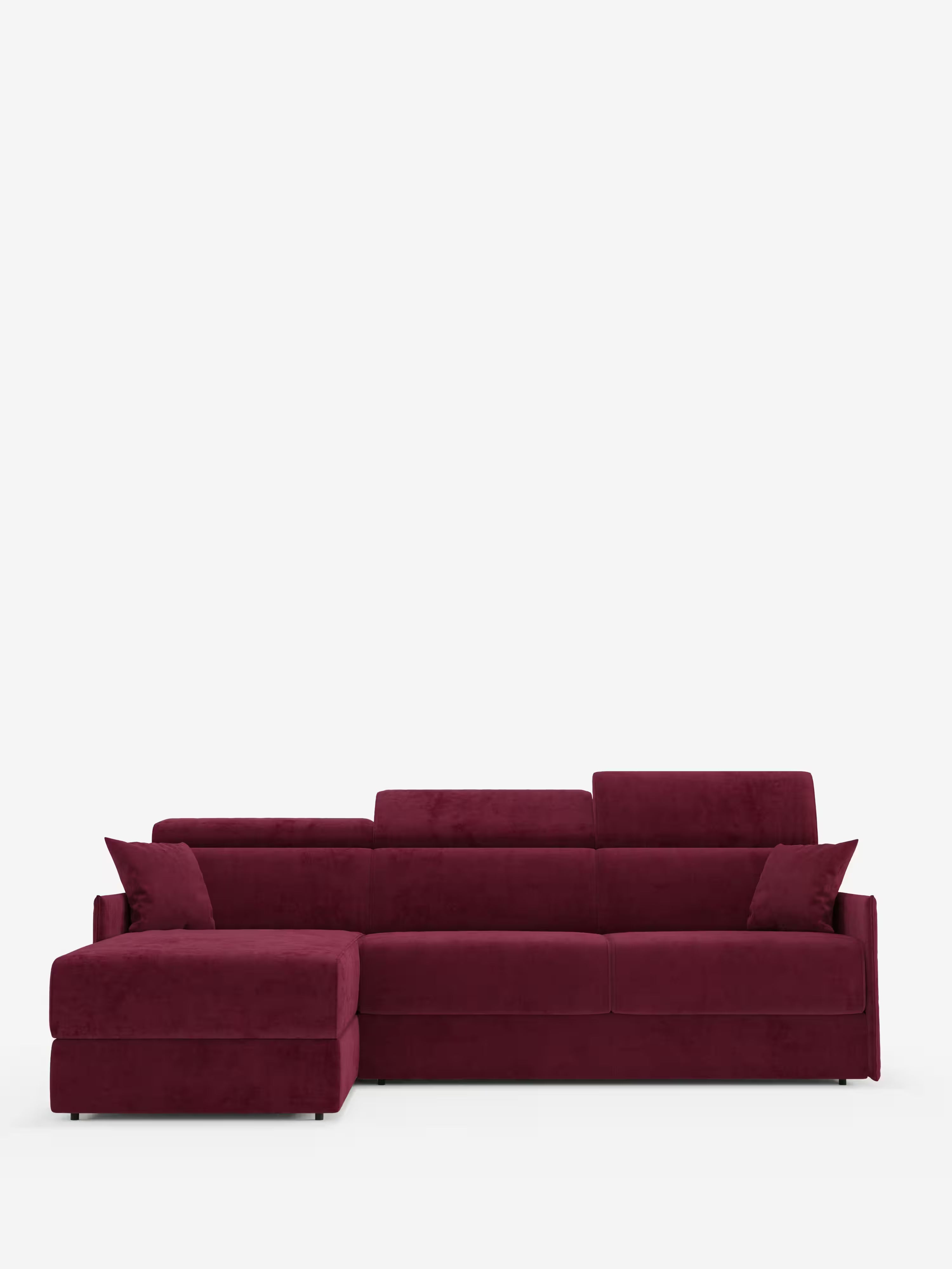 Miryam sofá cama esquinero compacto - reposacabezas reclinables y chaise longue con almacenaje en tejido antimanchas T31
