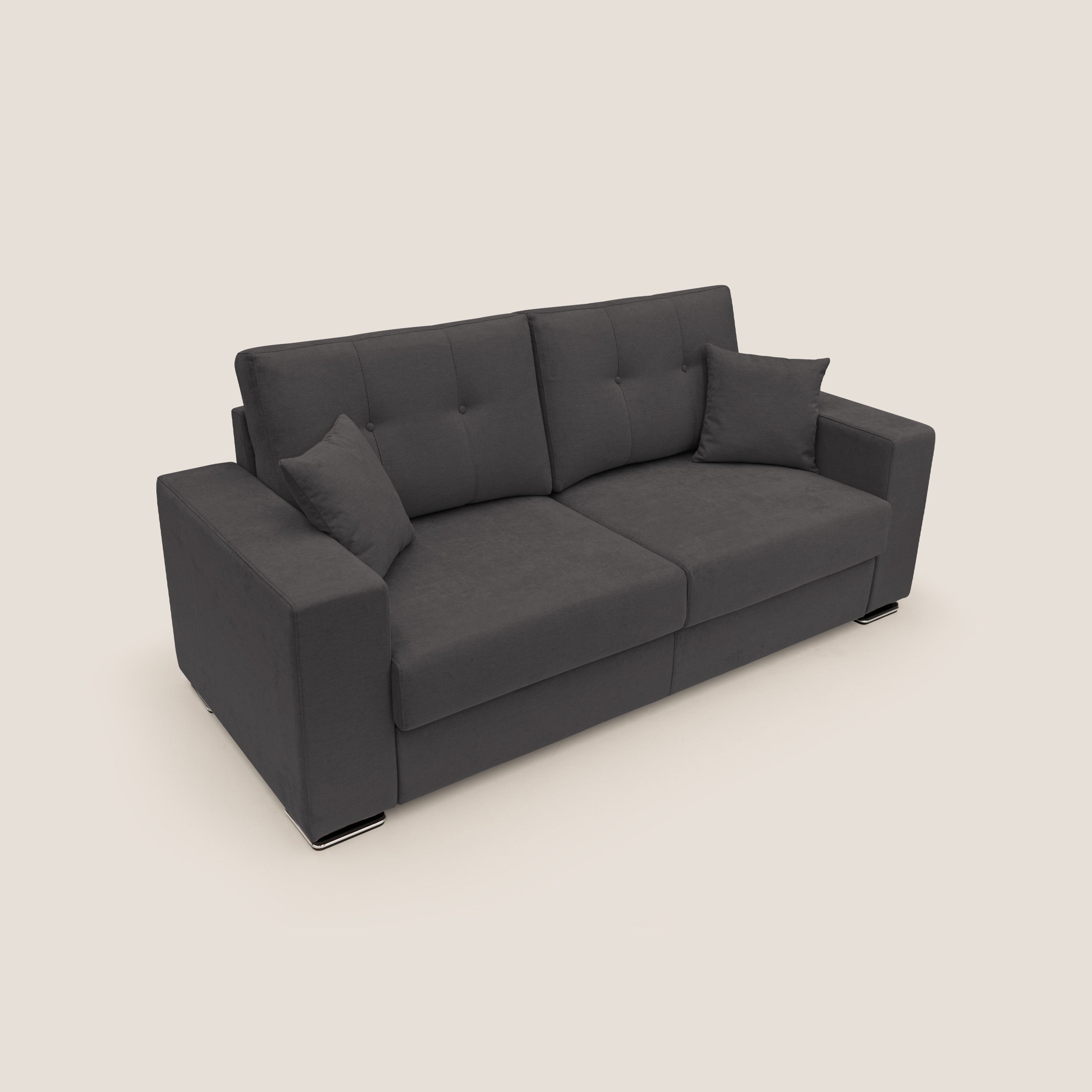 Giove divano in morbido tessuto impermeabile T02 nero - divani.store