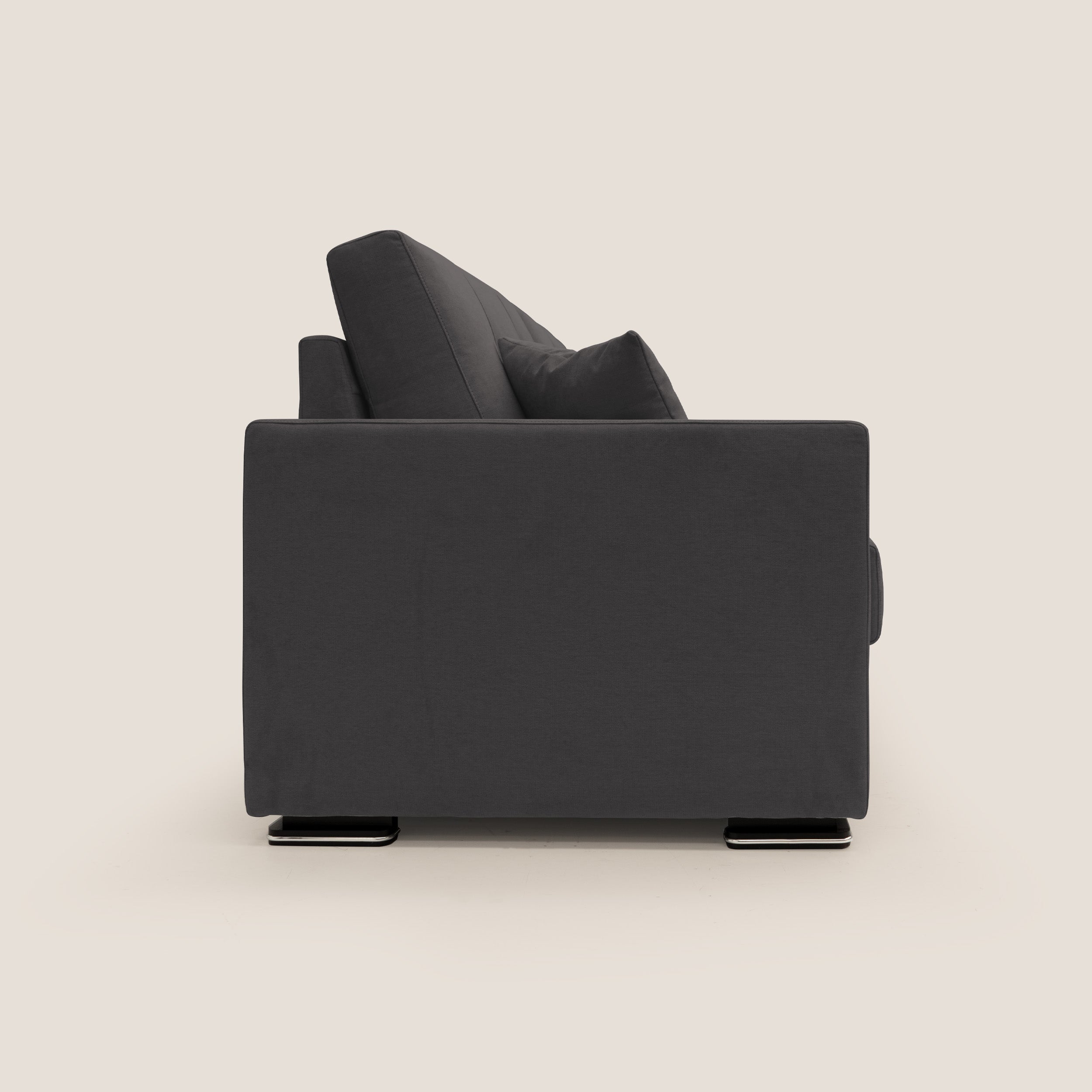 Giove divano in morbido tessuto impermeabile T02 nero - divani.store