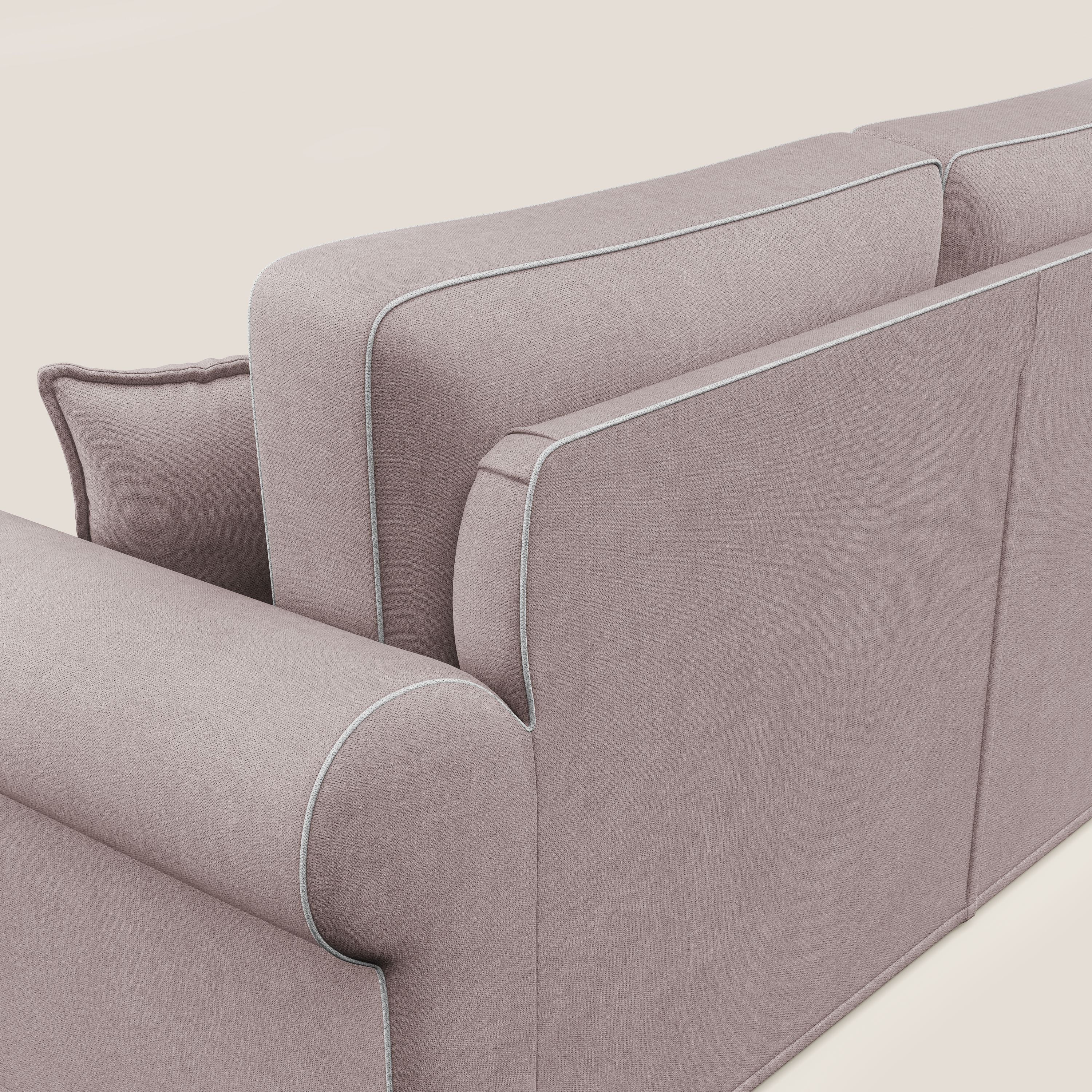 Lady divano classico bicolore in piuma d'oca realizzato con tessuto impermeabile T02 rosa - bianco - divani.store