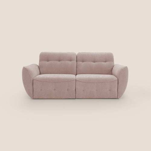 Cerbero divano 2 e 3 posti in morbido bouclé impermeabile T07 rosa - divani.store