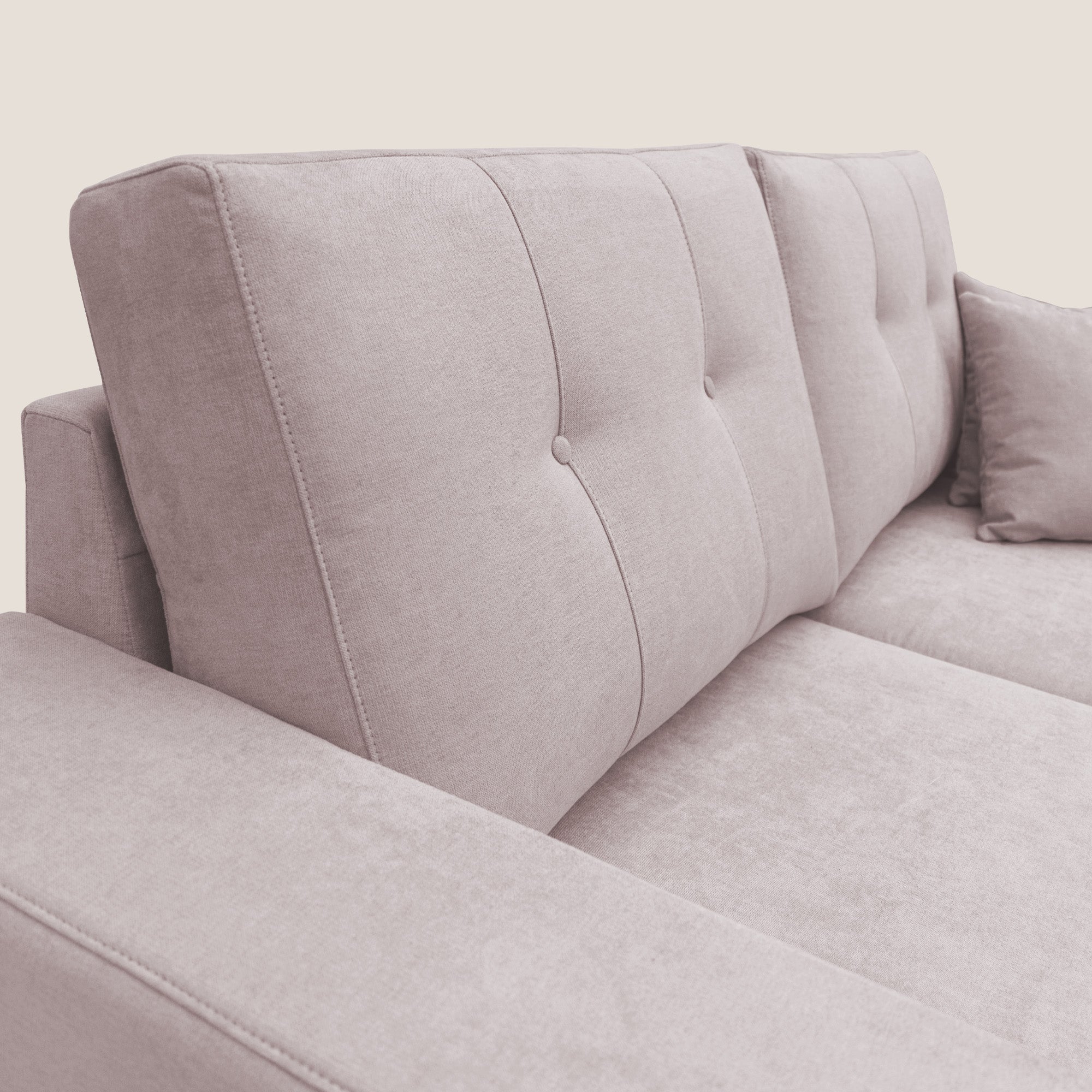 Giove divano in morbido tessuto impermeabile T02 rosa - divani.store