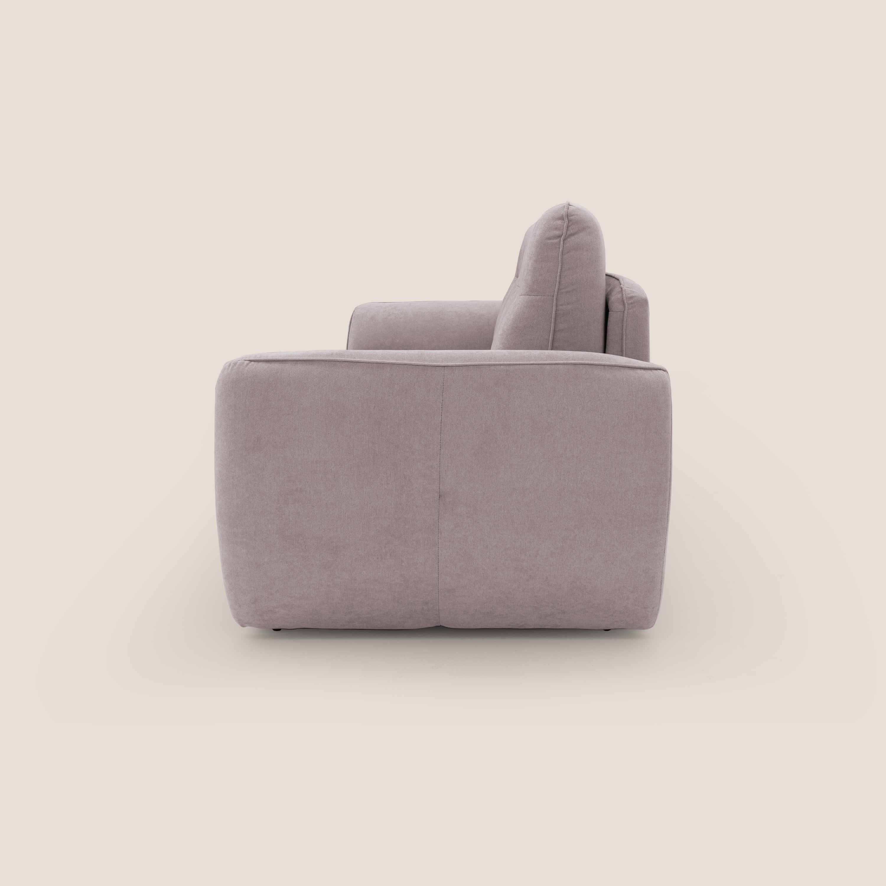 Zeus Divano letto scandinavo con schienale alto in tessuto impermeabile T02 rosa - divani.store
