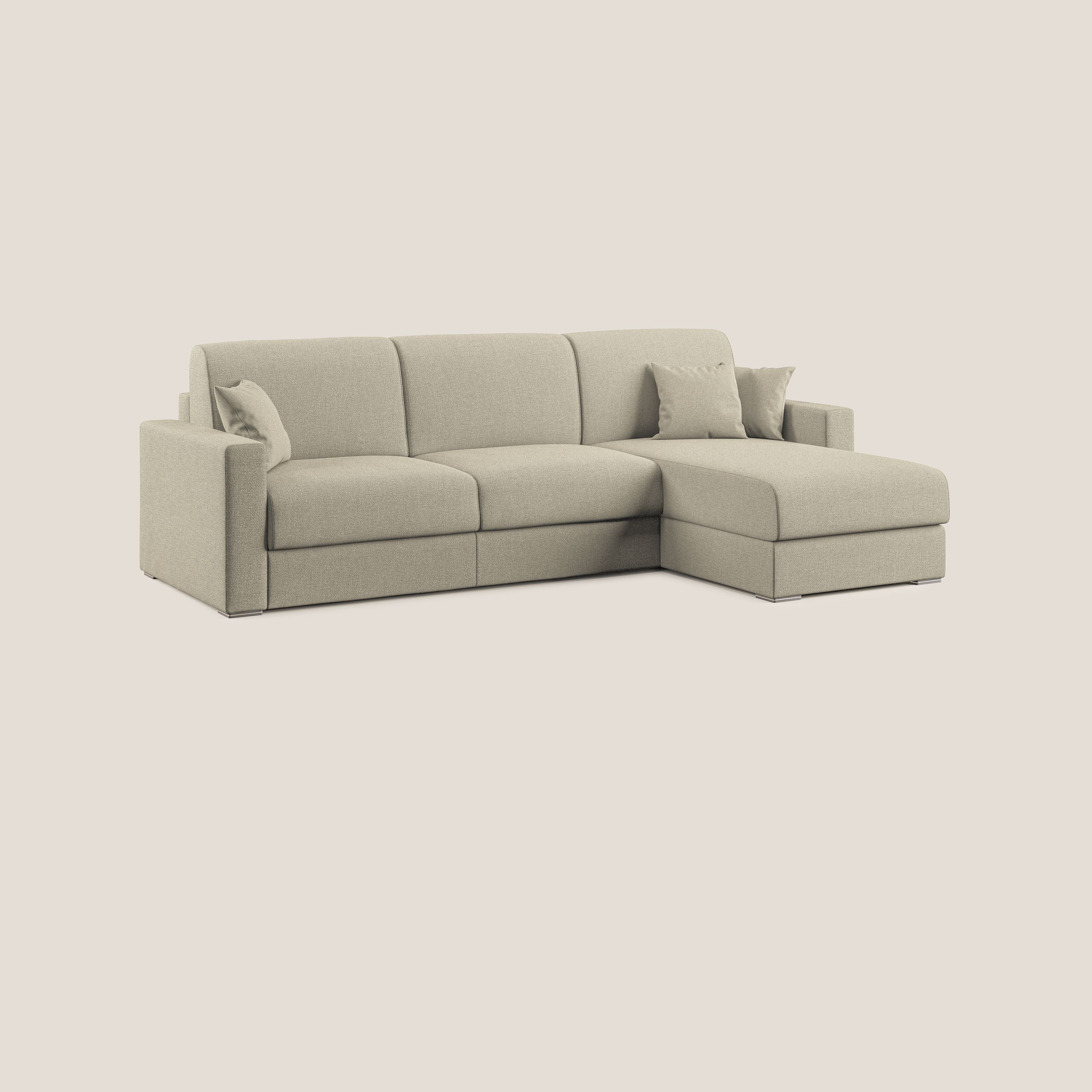 Best Divano letto angolare con penisola in tessuto smacchiabile QuickClean T08 panna - divani.store